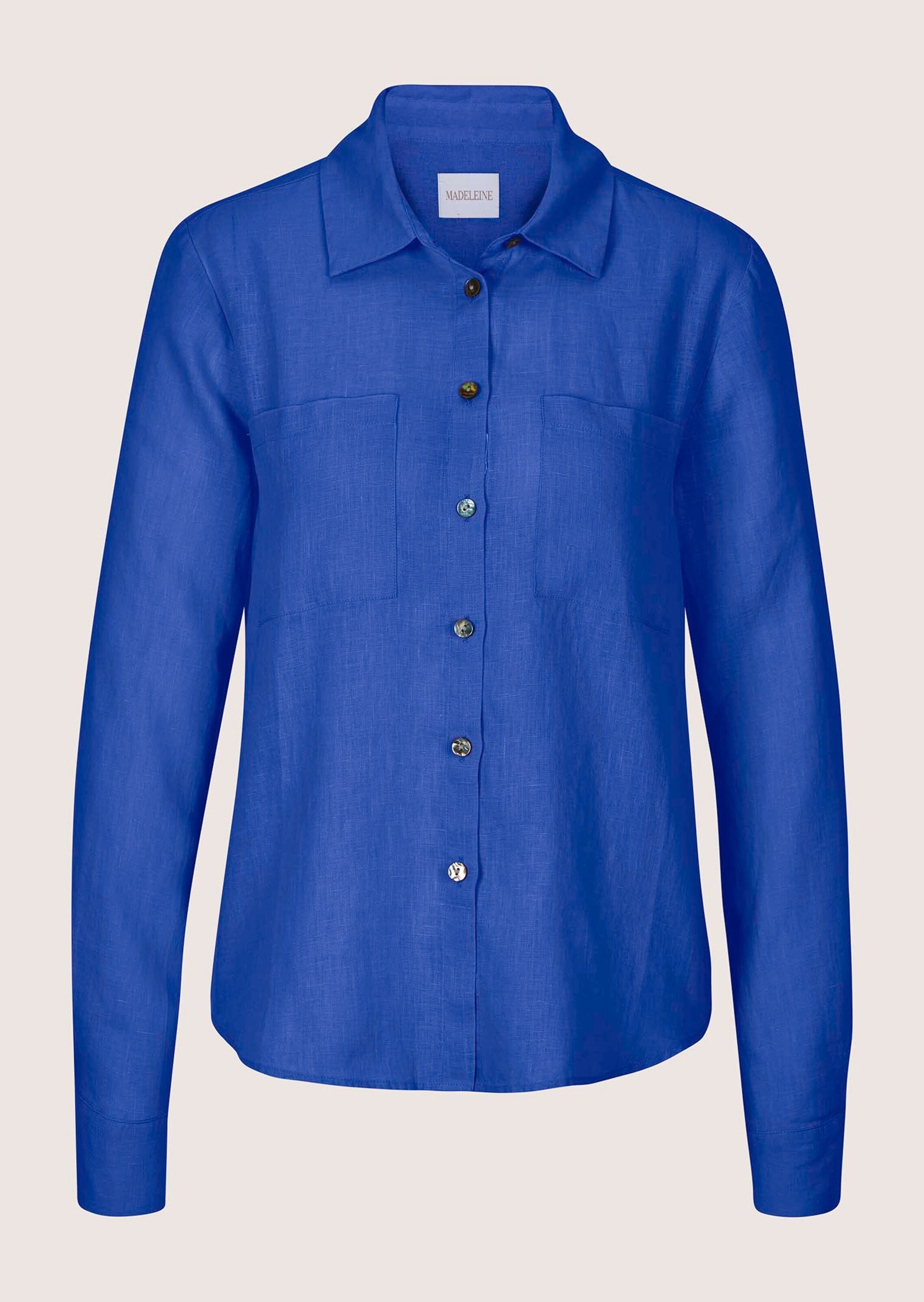 MADELEINE Hemdbluse "Leinenhemd Hemdbluse mit Taschen" Hemdblusenschnitt günstig online kaufen