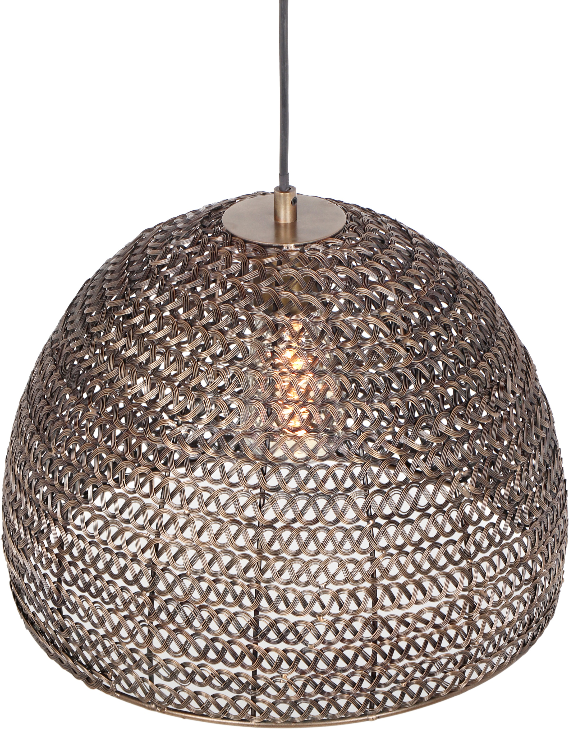 TRIO Leuchten Pendelleuchte »KAMARA, Vintage Hängelampe Ø 36cm Höhe bis 150 cm« E27 1 Stk. warmweiß - kaltweiß Lampenschirm aus Metall-Geflecht, exkl 1x E27 max 10W