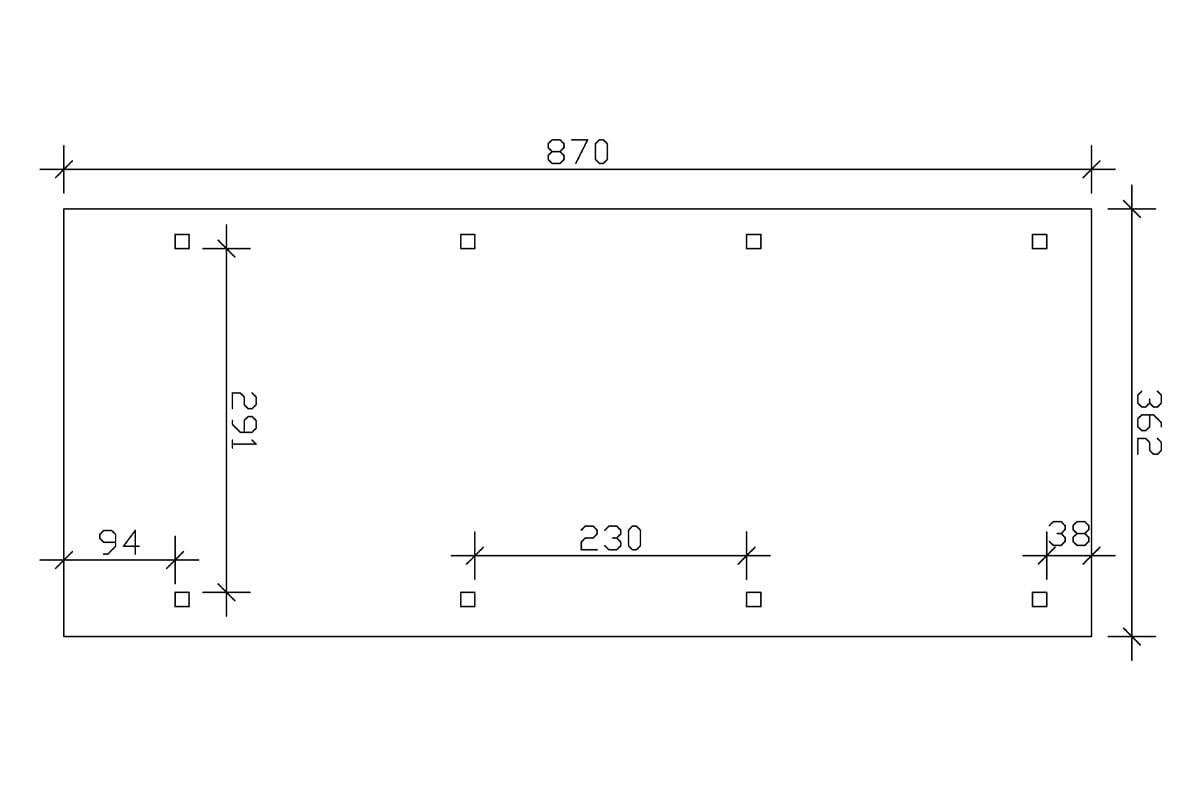 Skanholz Einzelcarport »Wendland« Leimholz 291 cm weiß