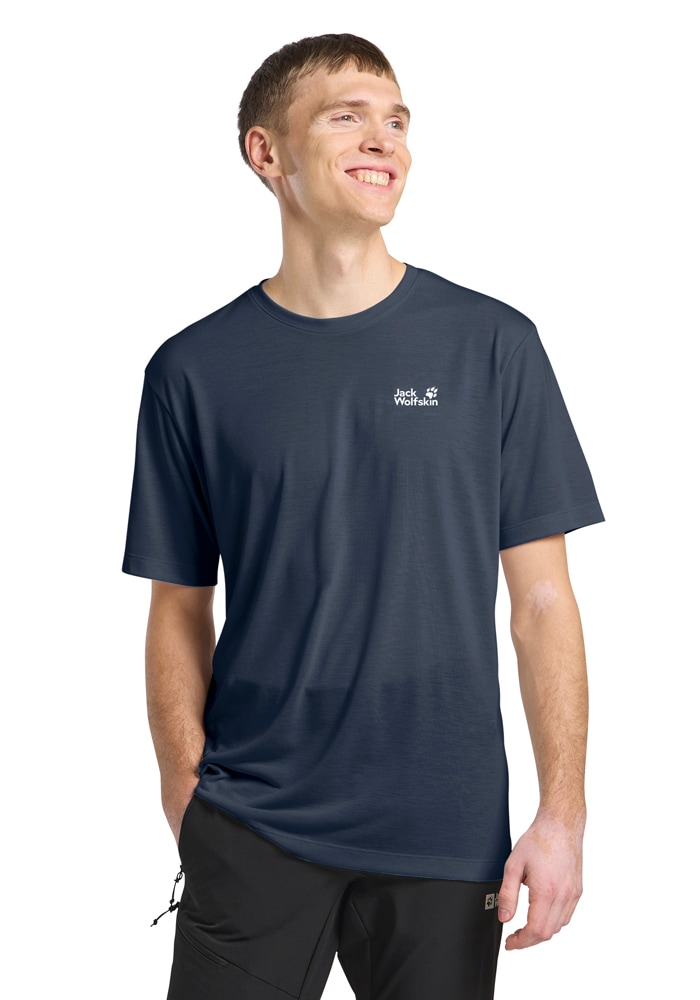 Jack Wolfskin Funktionsshirt "Vonnan S/S T M" Für Warme Temperaturen, Atmungsaktiv, Feuchtigkeitsregulierend