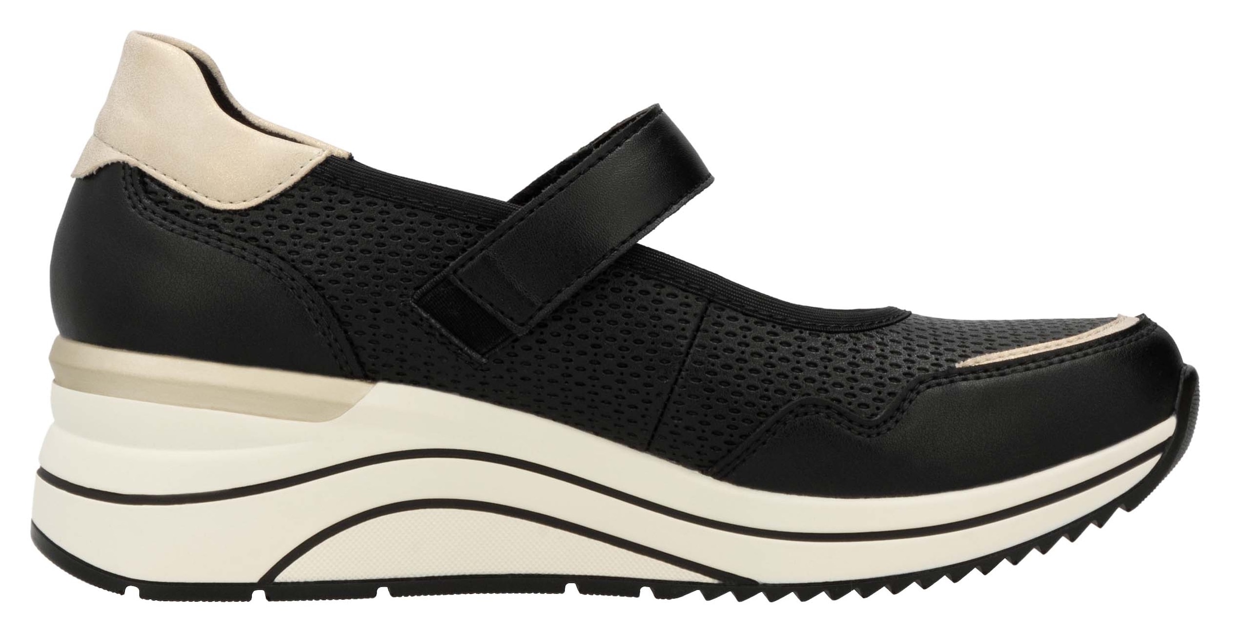 Remonte Riemchenballerina, Keilabsatz, Halbschuh, Freizeitschuh mit Soft-Einlage