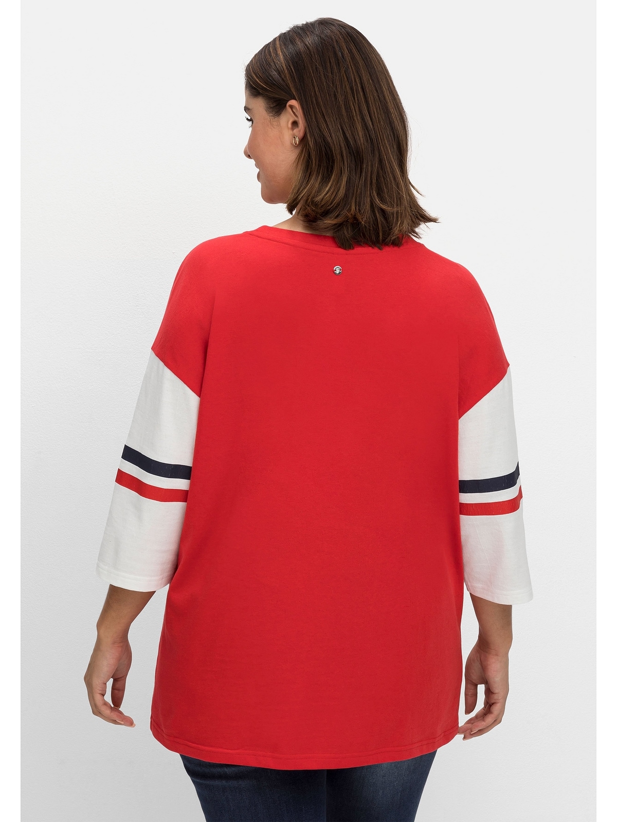 kaufen College-Stil im Sheego »Große 3/4-Arm-Shirt für BAUR | Größen«,