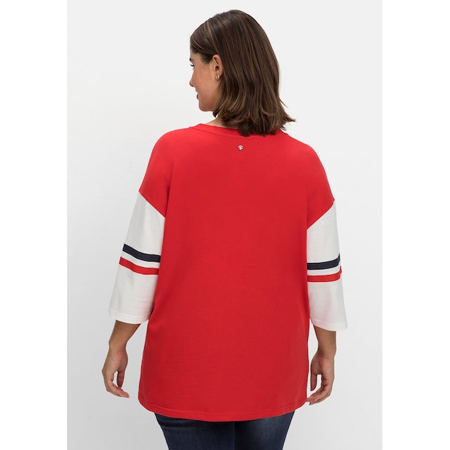 Sheego 3/4-Arm-Shirt »Große Größen«, im College-Stil für kaufen | BAUR