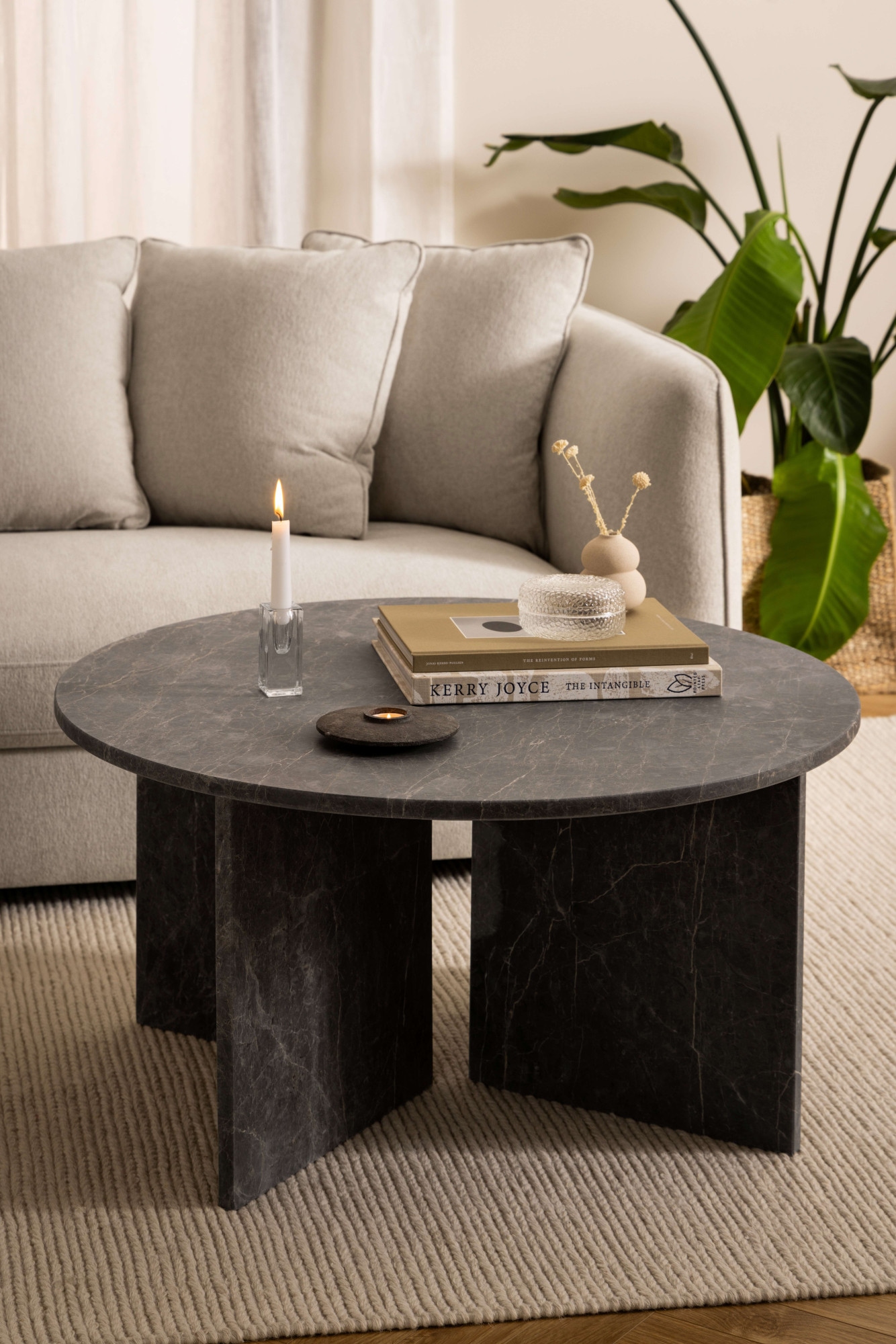 ACTONA GROUP Couchtisch "Vega", Rund Couchtisch, V-förmig Gestell matt brau günstig online kaufen