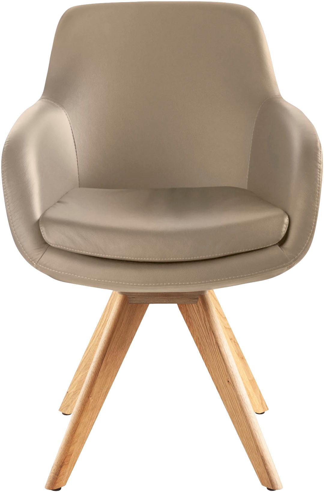 Musterring Esszimmerstuhl »Tavia«, (Set), 2 St., Echtleder, Stativgestell Eiche Bianco, Drehfunktion optional, diverse Farben