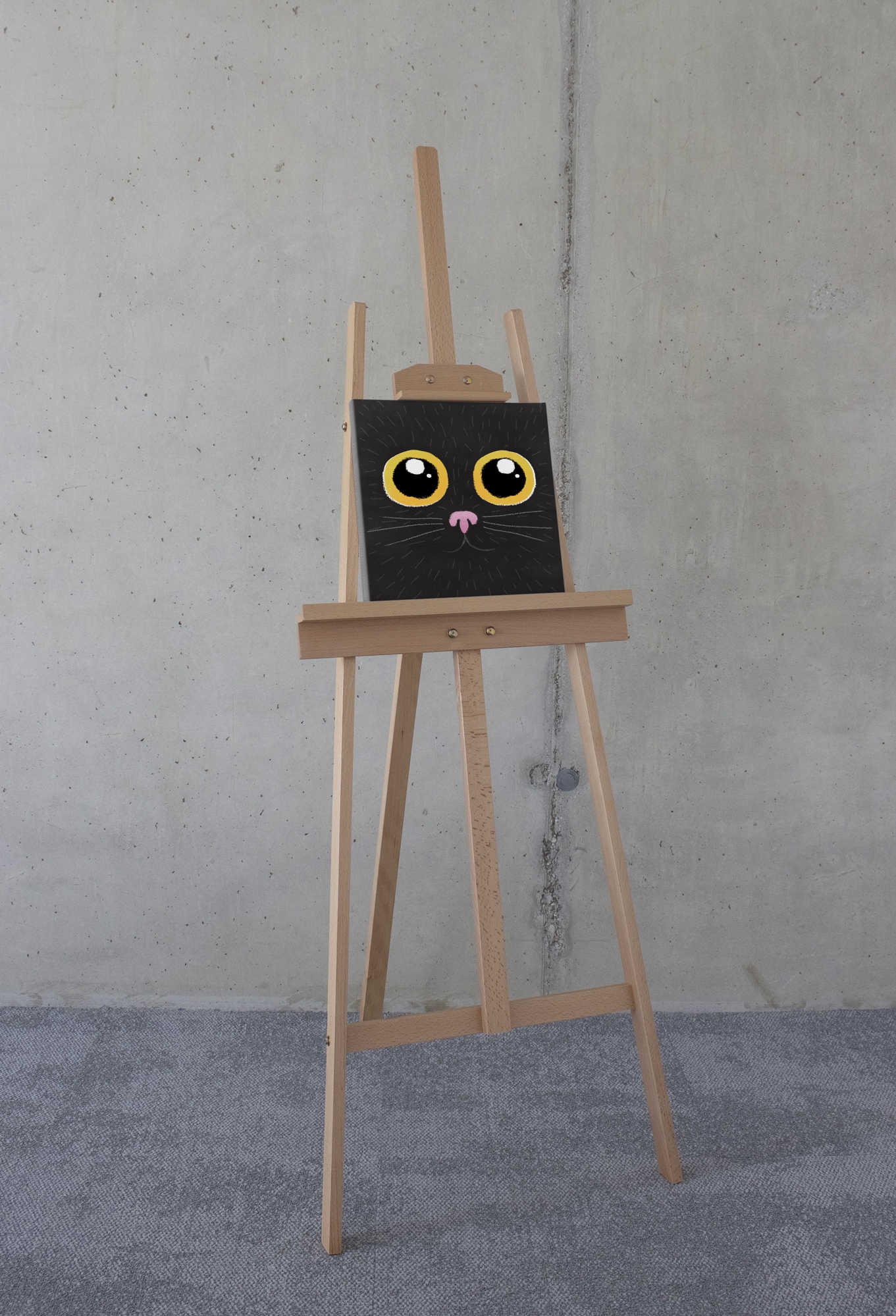 Komar Leinwandbild »Black Cat - Größe 30 x 30 cm«, Natur, (1 St.), Keilrahmenbild mi Echtholzrahmen