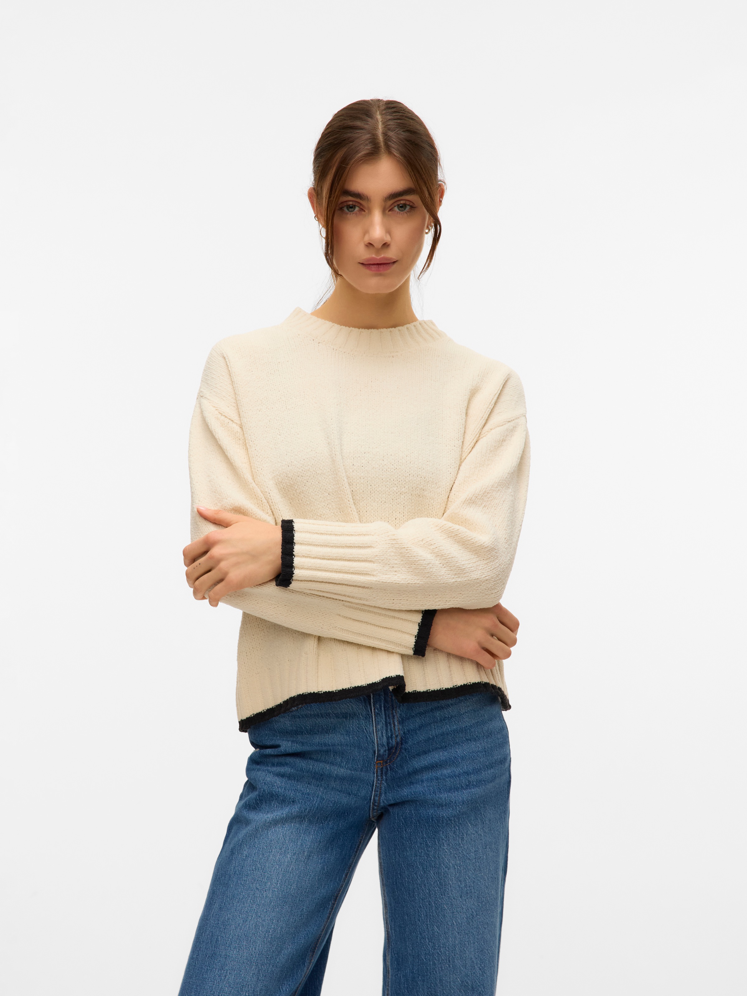 Vero Moda Strickpullover "VMSHADOW LS O-NECK PULLOVER BOO" günstig online kaufen