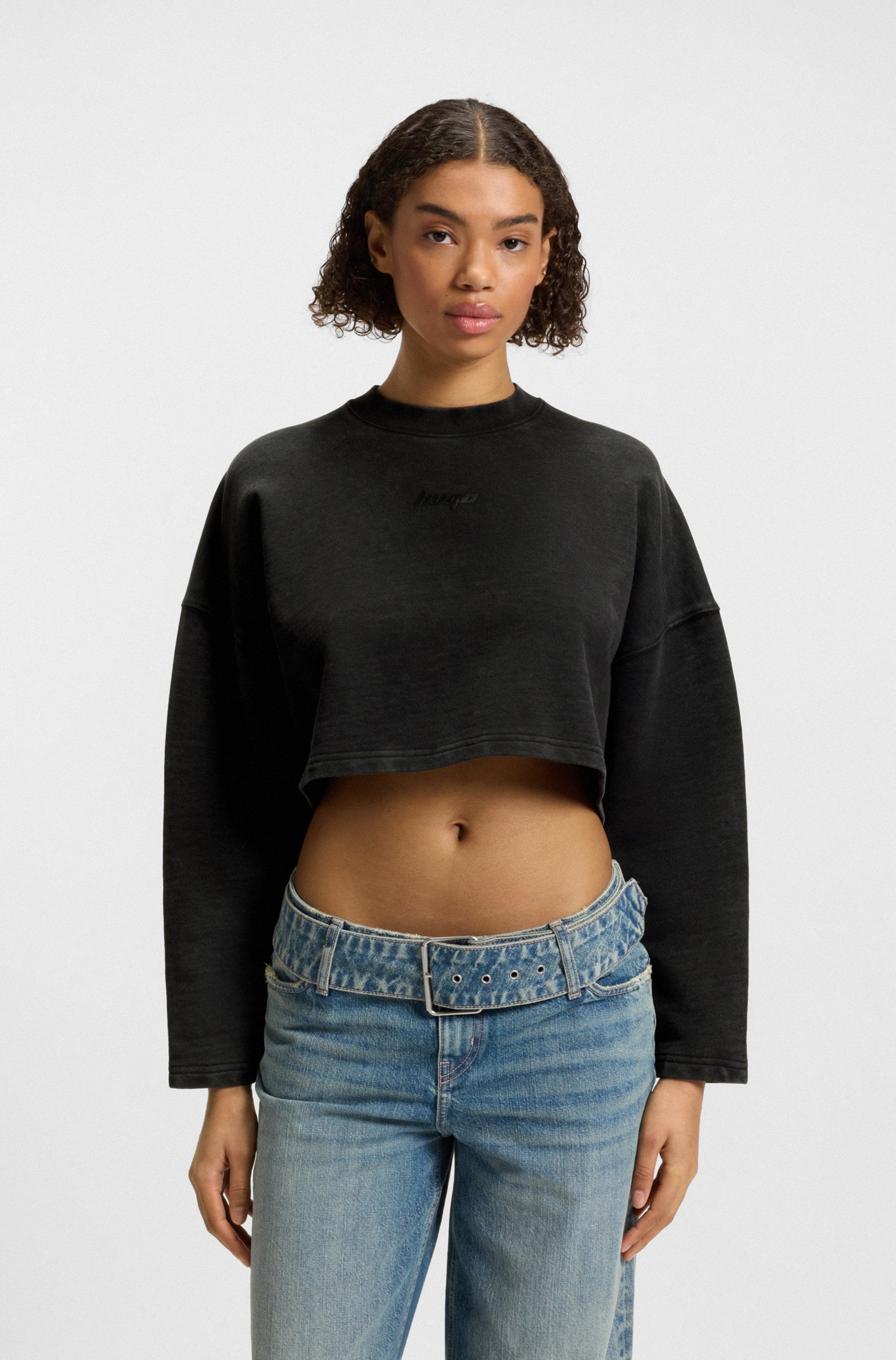 HUGO Blue Sweatshirt "Derissa", in Cropped-Länge günstig online kaufen