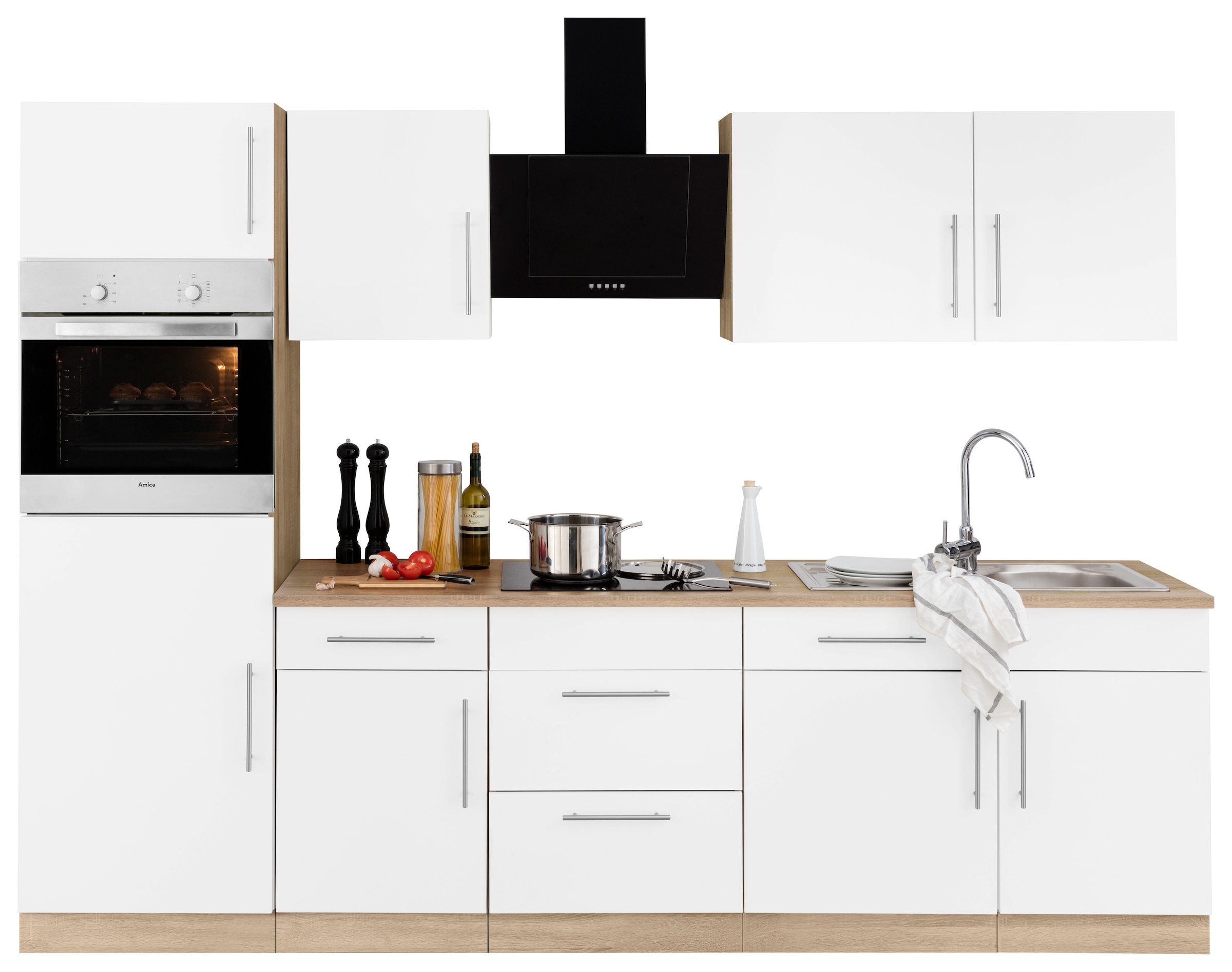 wiho Küchen Küchenzeile »Cali«, mit E-Geräten, Breite 280 cm