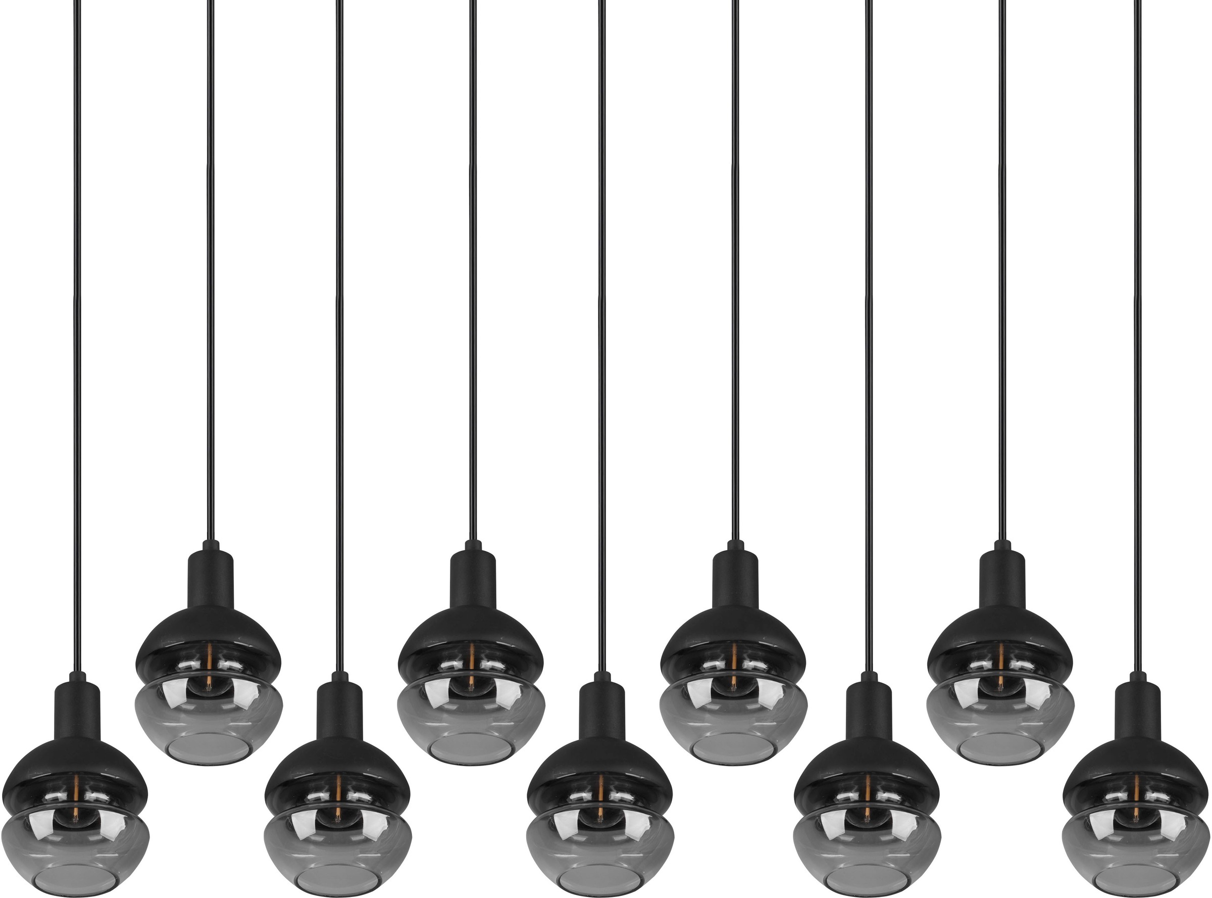 TRIO Leuchten Pendelleuchte »Mela«, 9 flammig, Leuchtmittel E14 | ohne Leuchtmittel, Hängelampe 5-flammig Glasschirm, exkl 9xE14 max 25W höhenverstellbar