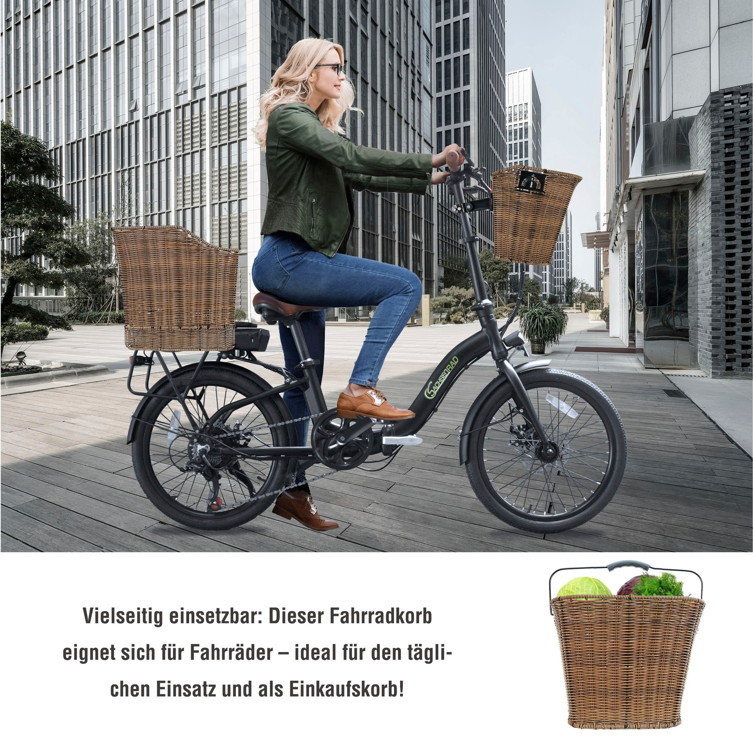 SachsenRad Fahrradkorb »Gepäckträgerkorb im Vintage-Look«