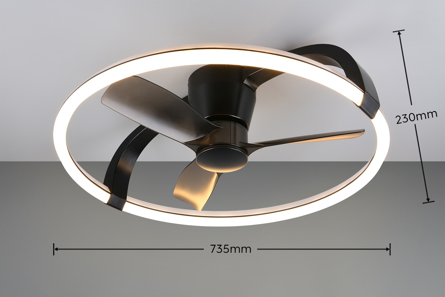 REALITY Leuchten LED Deckenleuchte »STOCKHOLM mit Ventilator, Smart Home tuya Deckenventilator mit Licht« LED-Board 1 Stk. RGB | warmweiß - kaltweiß Steuerung per tuya App oder Fernbedienung, Dynamic Light RGB Licht