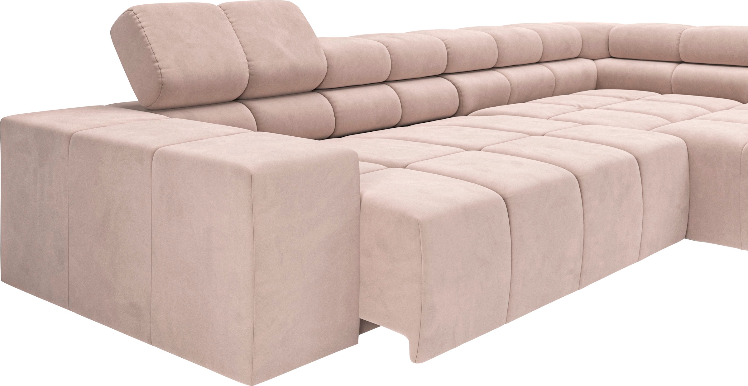 INOSIGN Ecksofa »Ancona incl. Kopfteilverstellung, Zierkissen Breite 319cm, L-Form«, wahlweise motorische Sitztiefenverstellung, auch in Cord + Easy Care