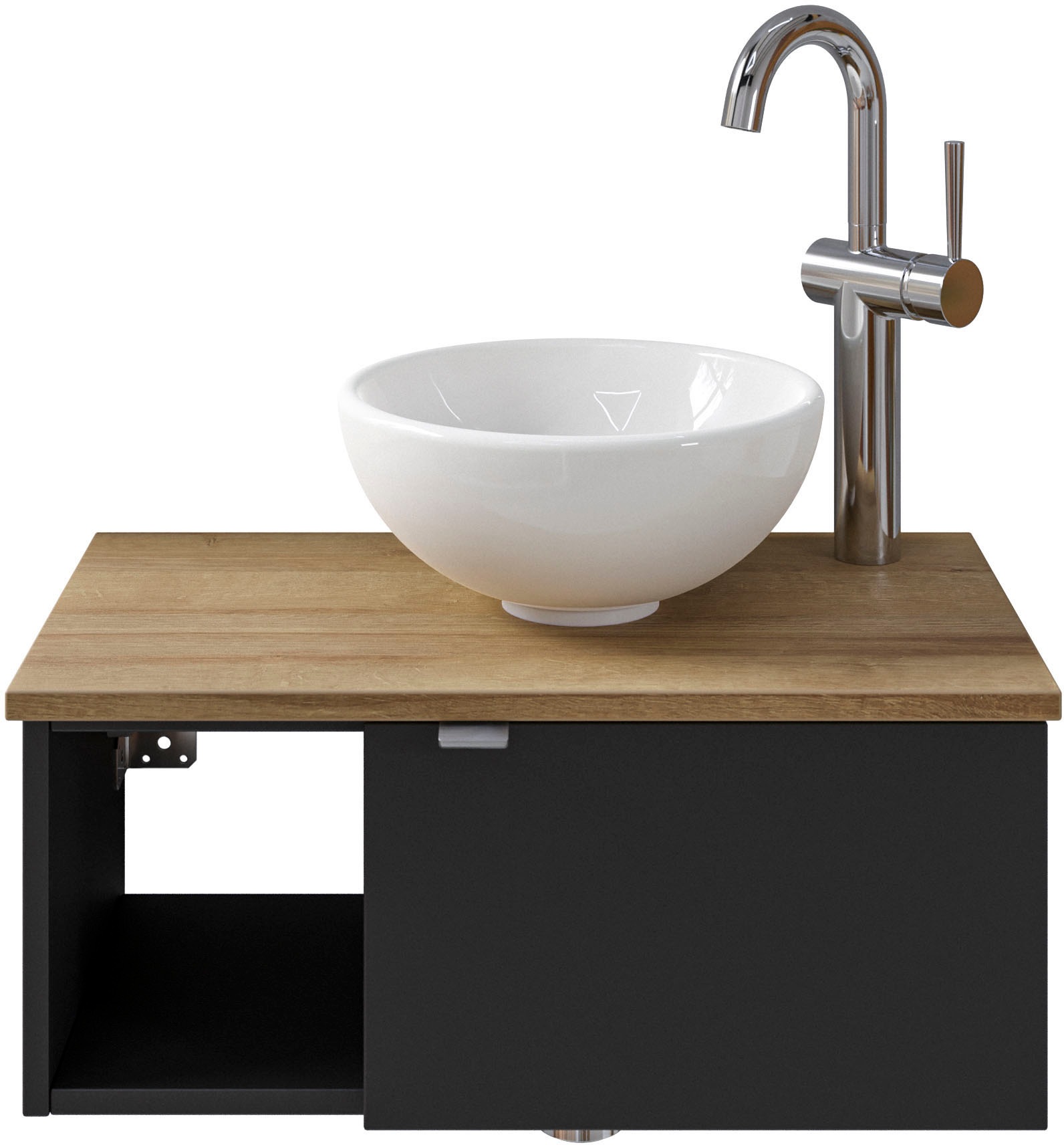 Saphir Badmöbel-Set »Serie 6915«, (4 St.), Gäste-Bad, 70 cm breit, mit LED-Spiegel, offenem Fach und 1 Tür
