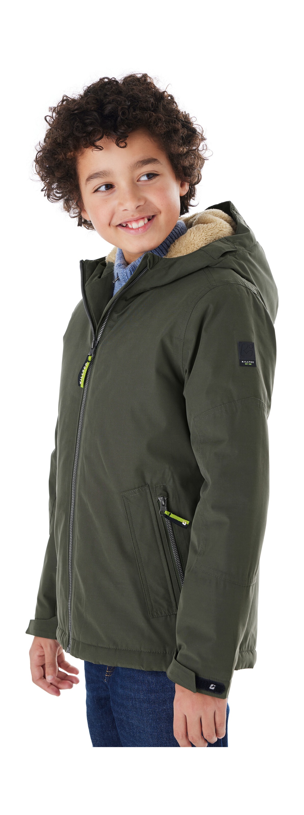 Killtec Funktionsjacke »KOW 377 BYS JCKT«, Wasserdichte Funktionsjacke mit Kapuze, warmem Futter und Kinnschutz