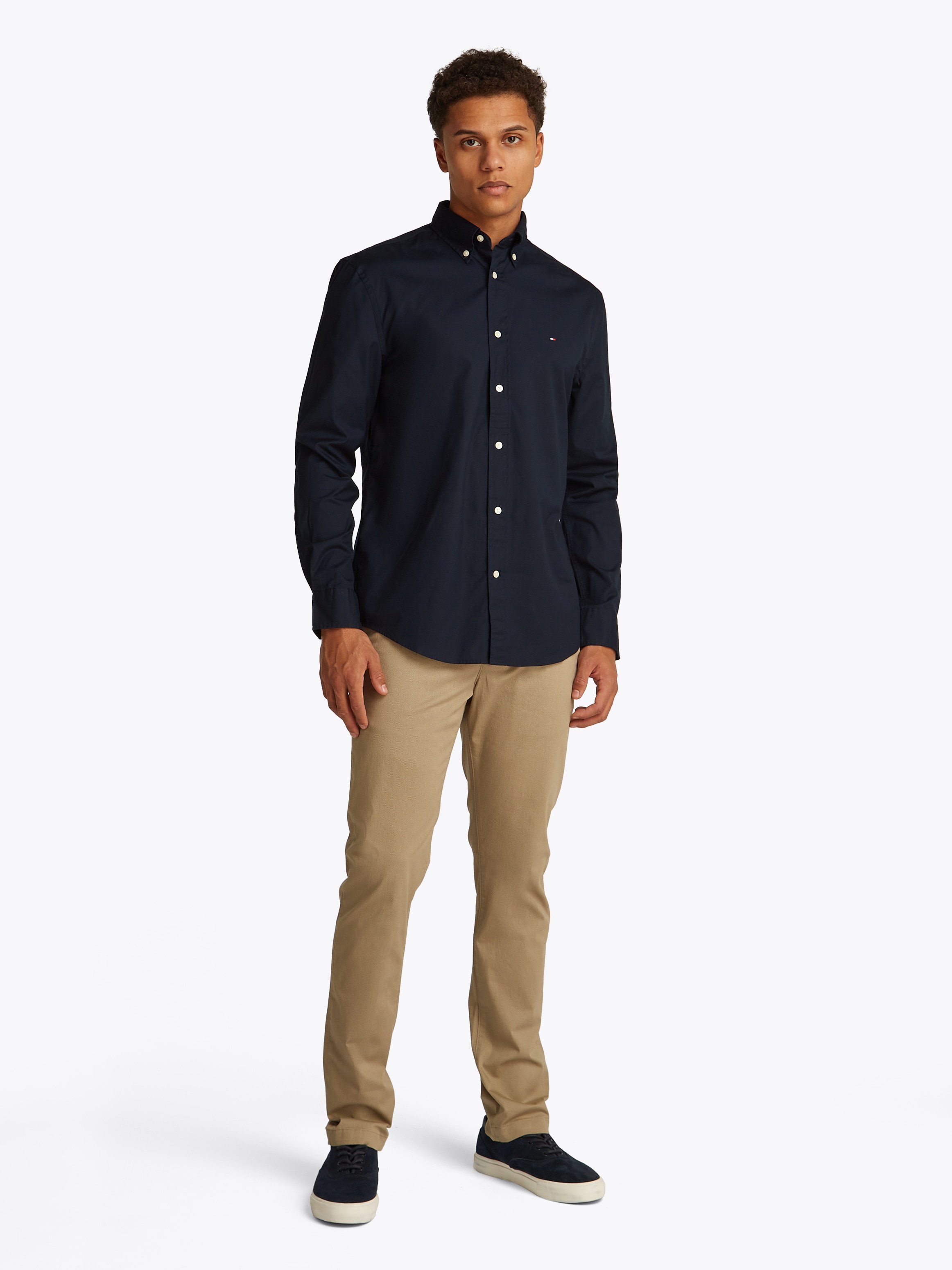 Tommy Hilfiger Langarmhemd »CORE FLEX POPLIN SOLID RF SHIRT«