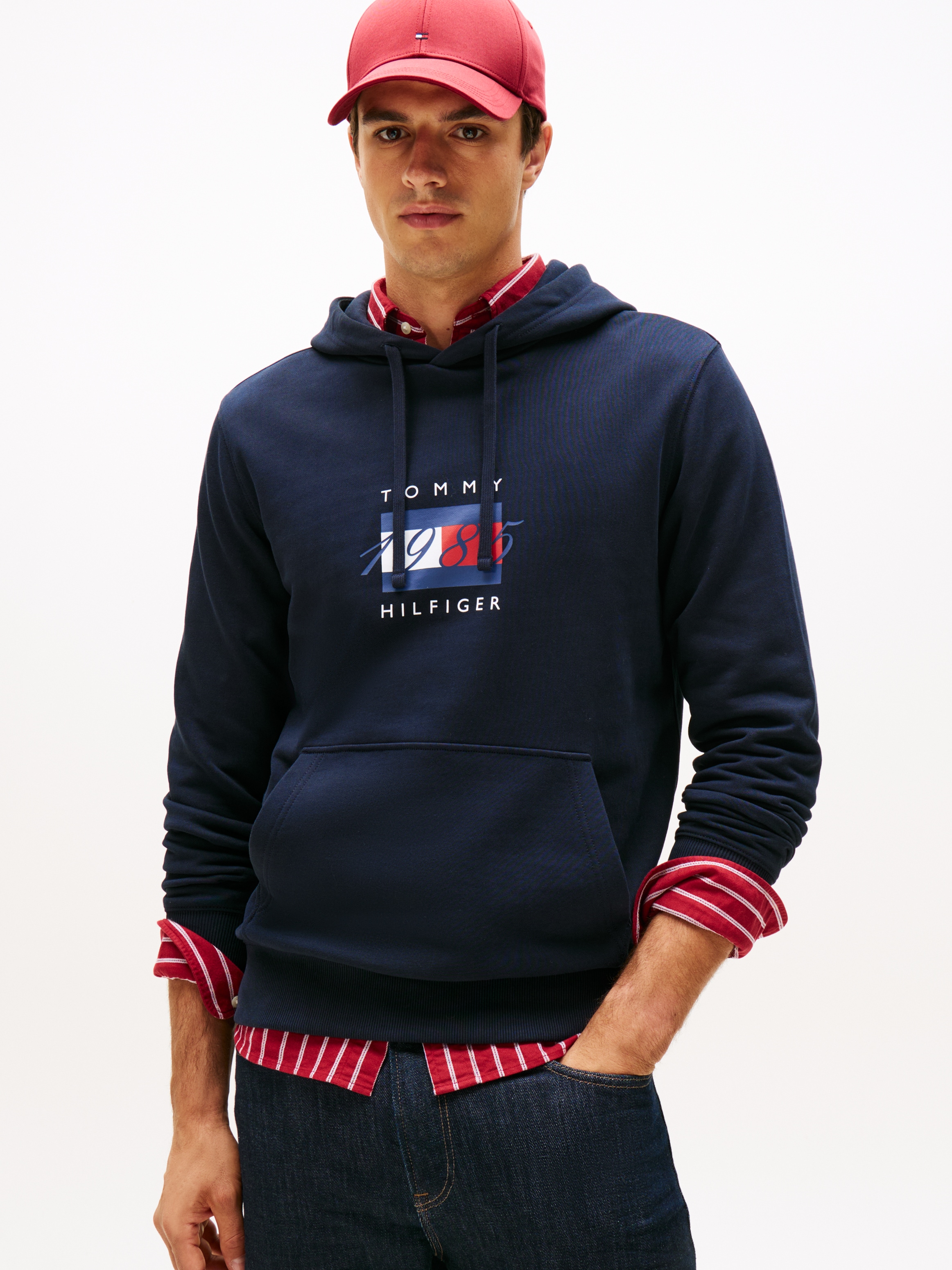 Tommy Hilfiger Kapuzensweatshirt "LINEAR FLAG GRAPHIC", Regular Fit, Hoodie günstig online kaufen