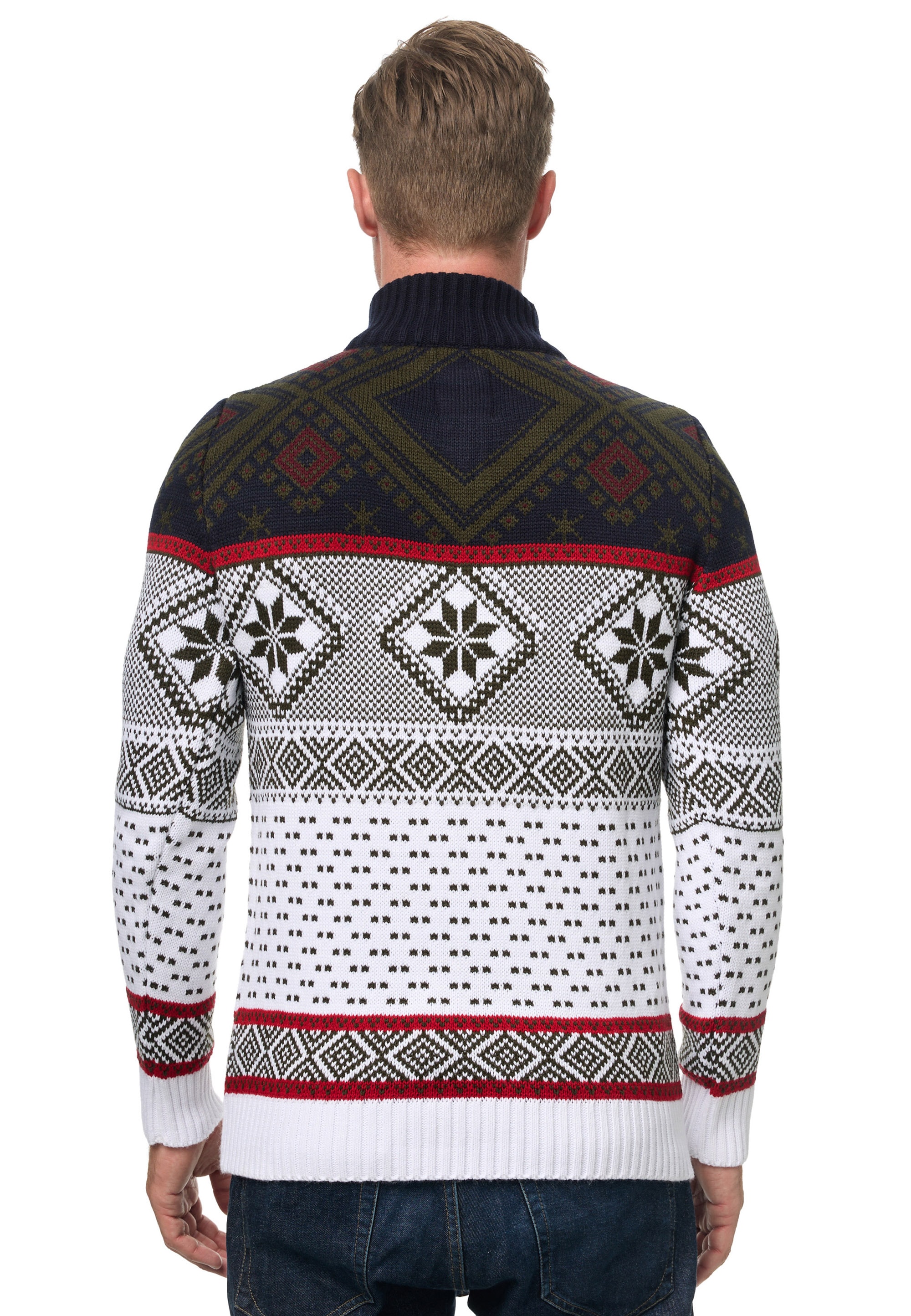 Rusty Neal Strickpullover, mit winterlichem Muster
