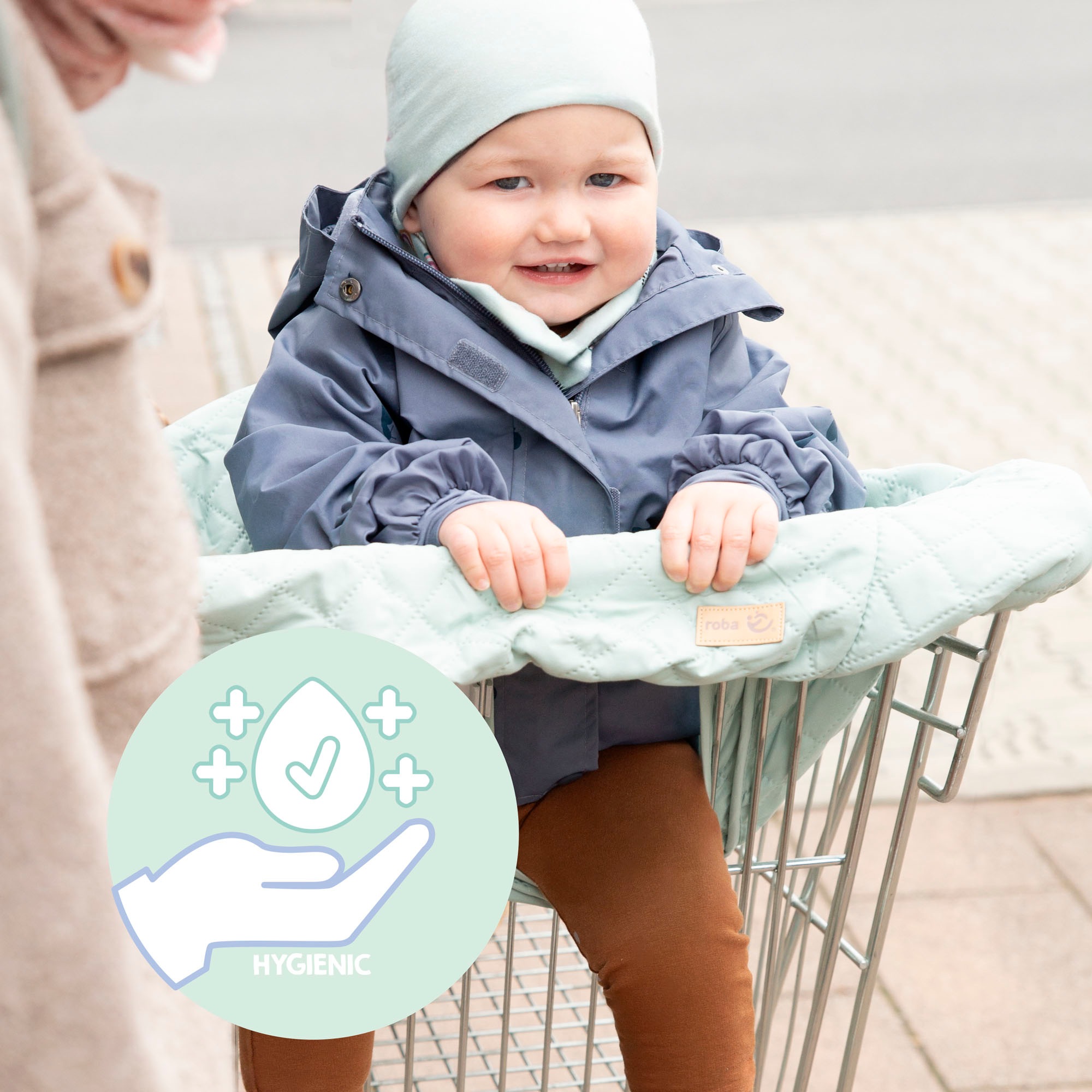 roba® Tragetuch »Style, anthrazit« Einkaufswagenschutz inkl. Tragerucksack