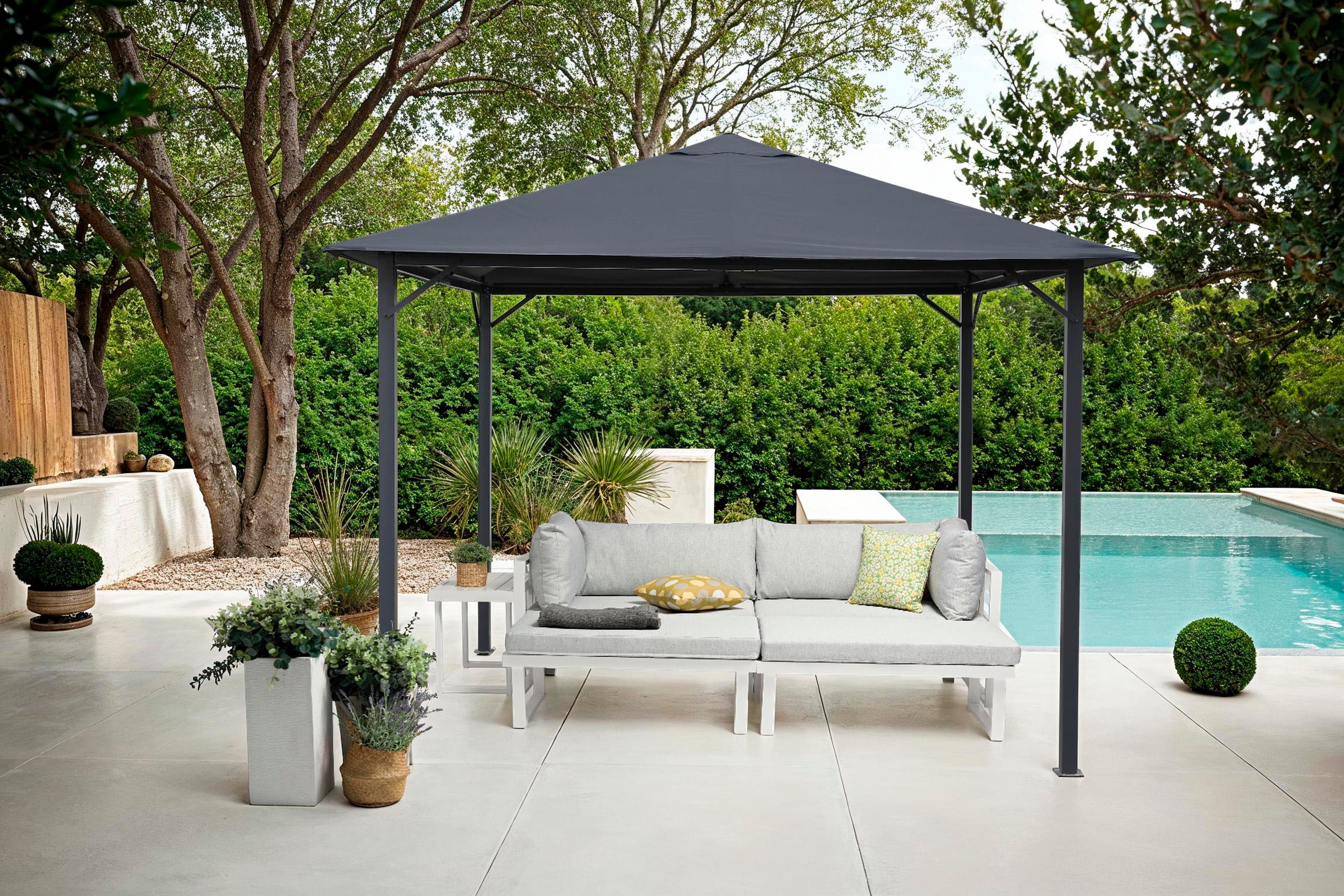 Pavillon KONIFERA, grau, Garten, Pavillons, "Kreta", in BxT: 300x300 cm oder 400x300 cm