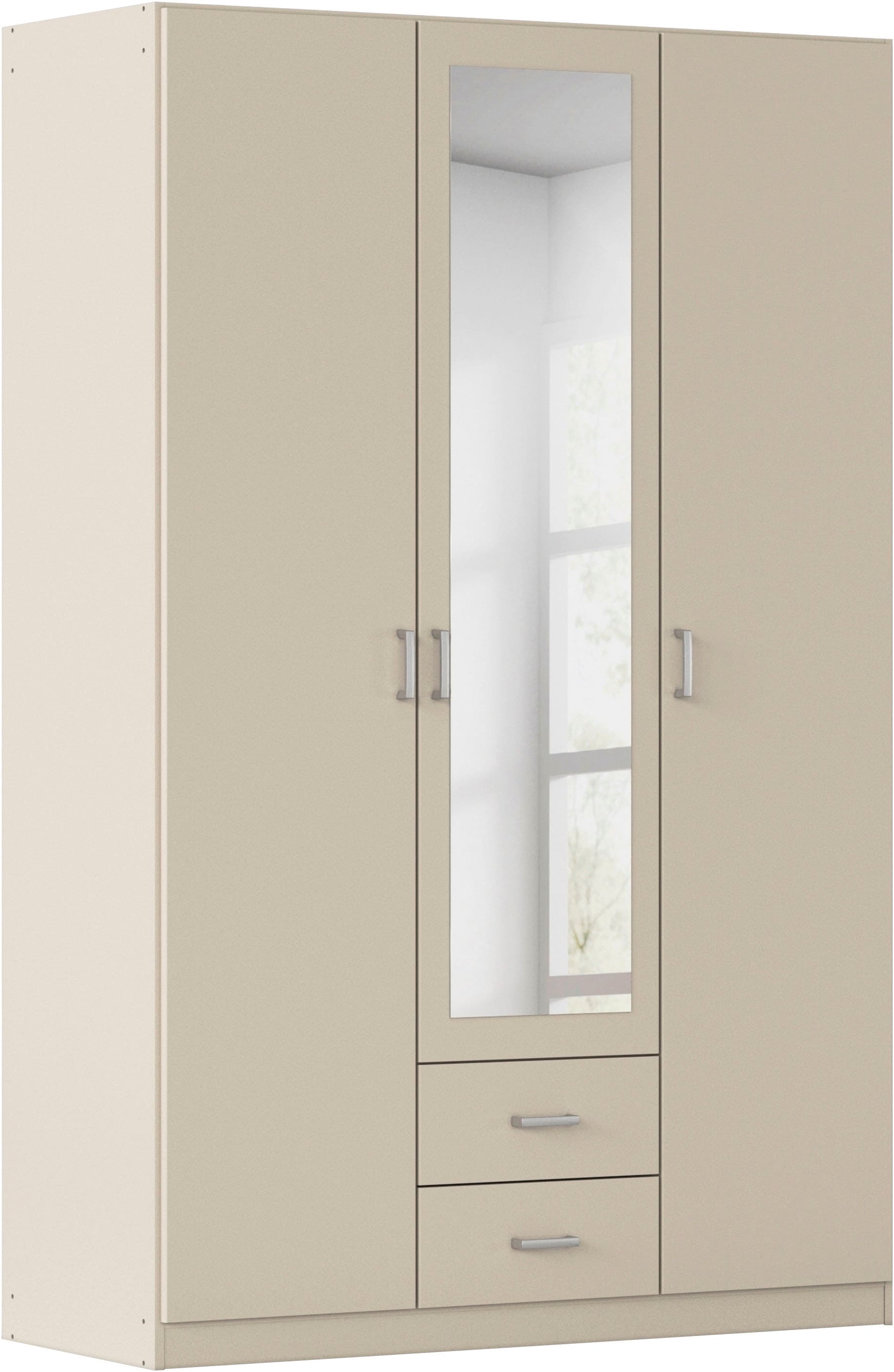 rauch Kleiderschrank "Schrank Garderobe Ankleide GAMMA Breiten 91/136/181/226/271/315/360 cm" in 3 Ausstattungen BASIC/CLASSIC/PREMIUM (inkl. SOFT-CLOSE-Funktion), verschiedene Griff-Varianten, mit Spiegel TOPSELLER MADE IN GERMANY