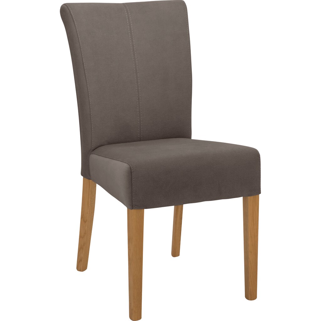 OTTO products Esszimmerstuhl »Eileen«, (Set), 2 St., Microfaser, Beine aus massiver Eiche, geölt, 100% recyceltes Polyester