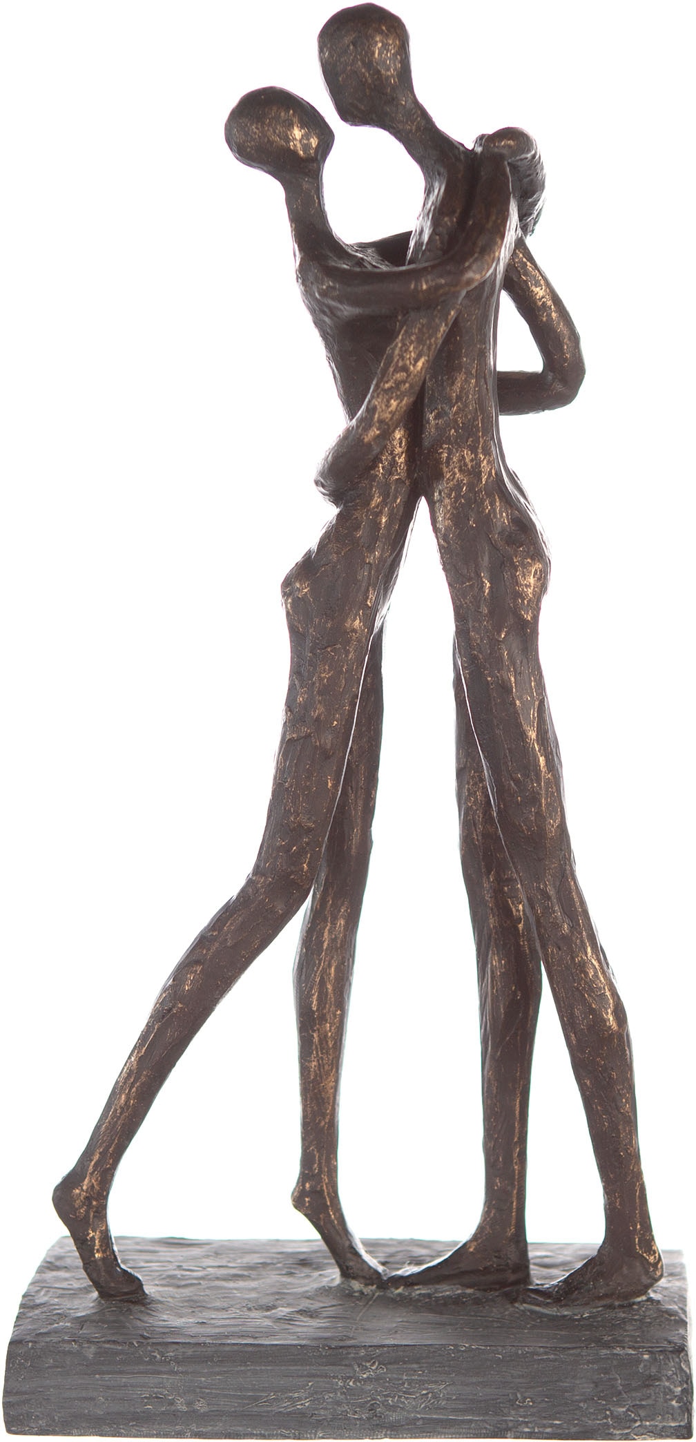 Casablanca by Gilde Dekofigur »Skulptur Cuddle, bronzefarben/grau«,  Dekoobjekt, Höhe 32 cm, Pärchen, mit Spruchanhänger, Wohnzimmer bestellen |  BAUR