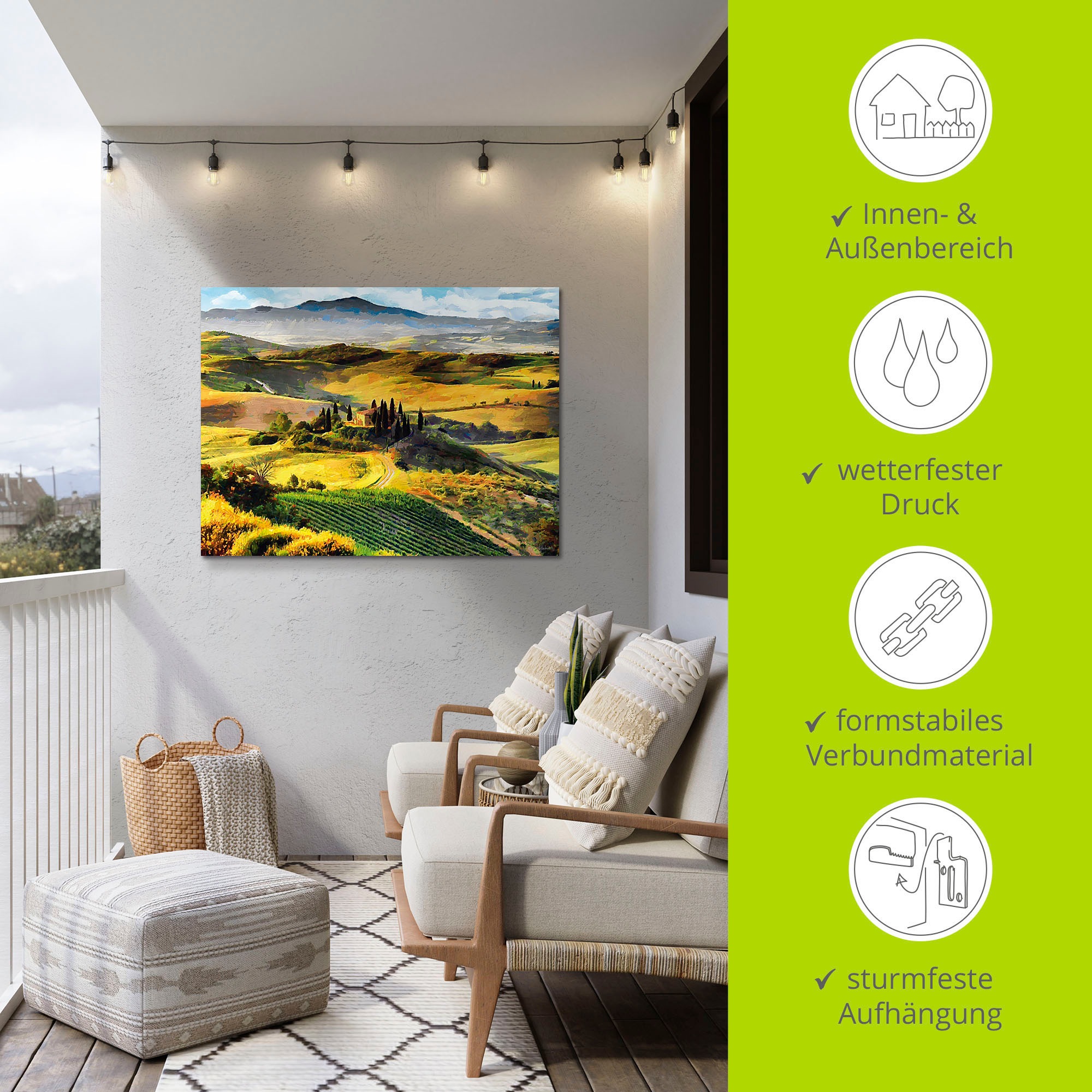Artland Wandbild »Toskana von oben«, Bilder von Europa, (1 St.), als Leinwandbild, Poster in verschied. Größen
