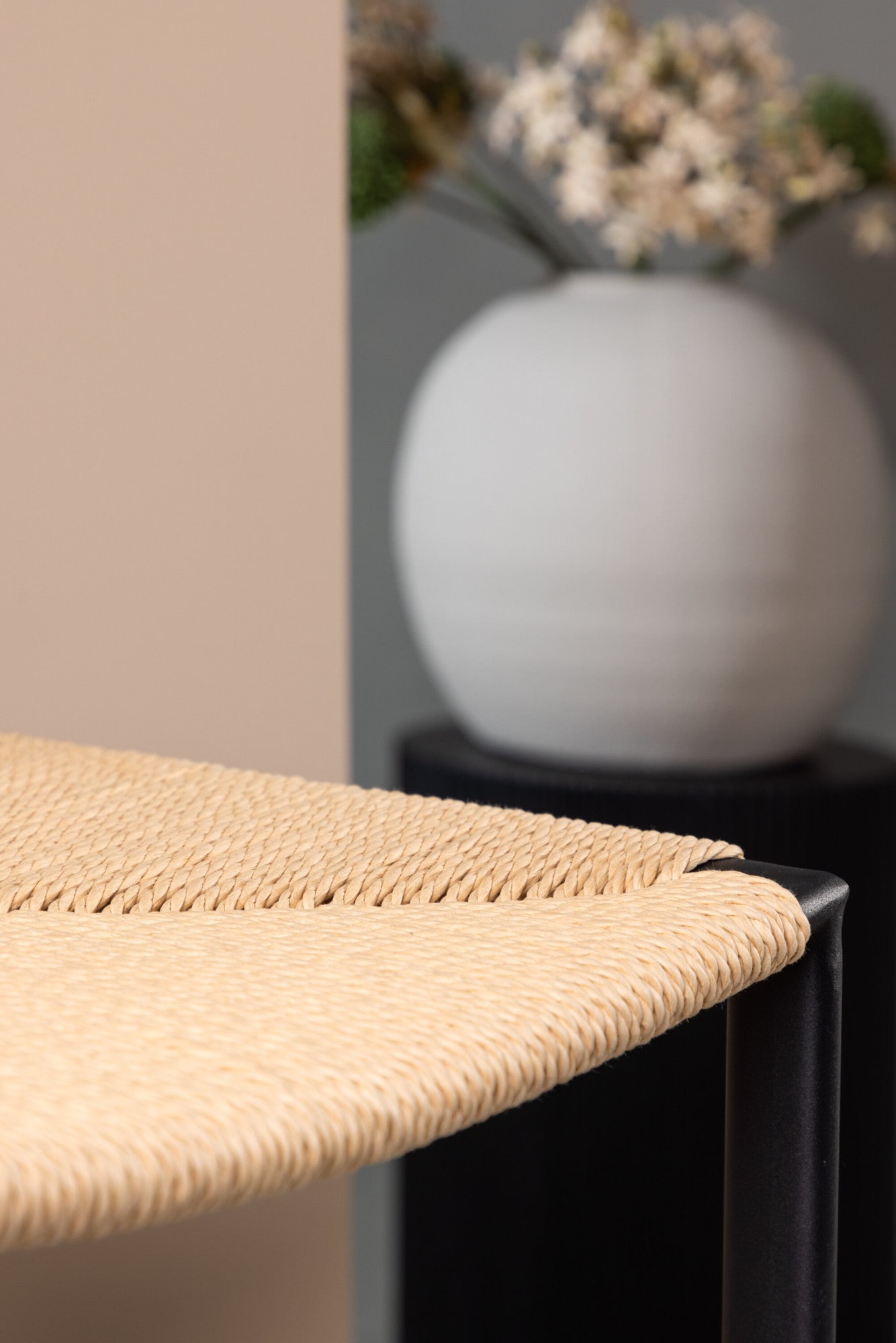 Venture Home Barhocker »Polly, 2er-Set Barhocker mit Seil-Sitz, Stahlbeine, 120 kg« Set, 2 Stk. tlg. Tresenstuhl, Geflecht, Gummibaumholz, Stahlrahmen, Boho