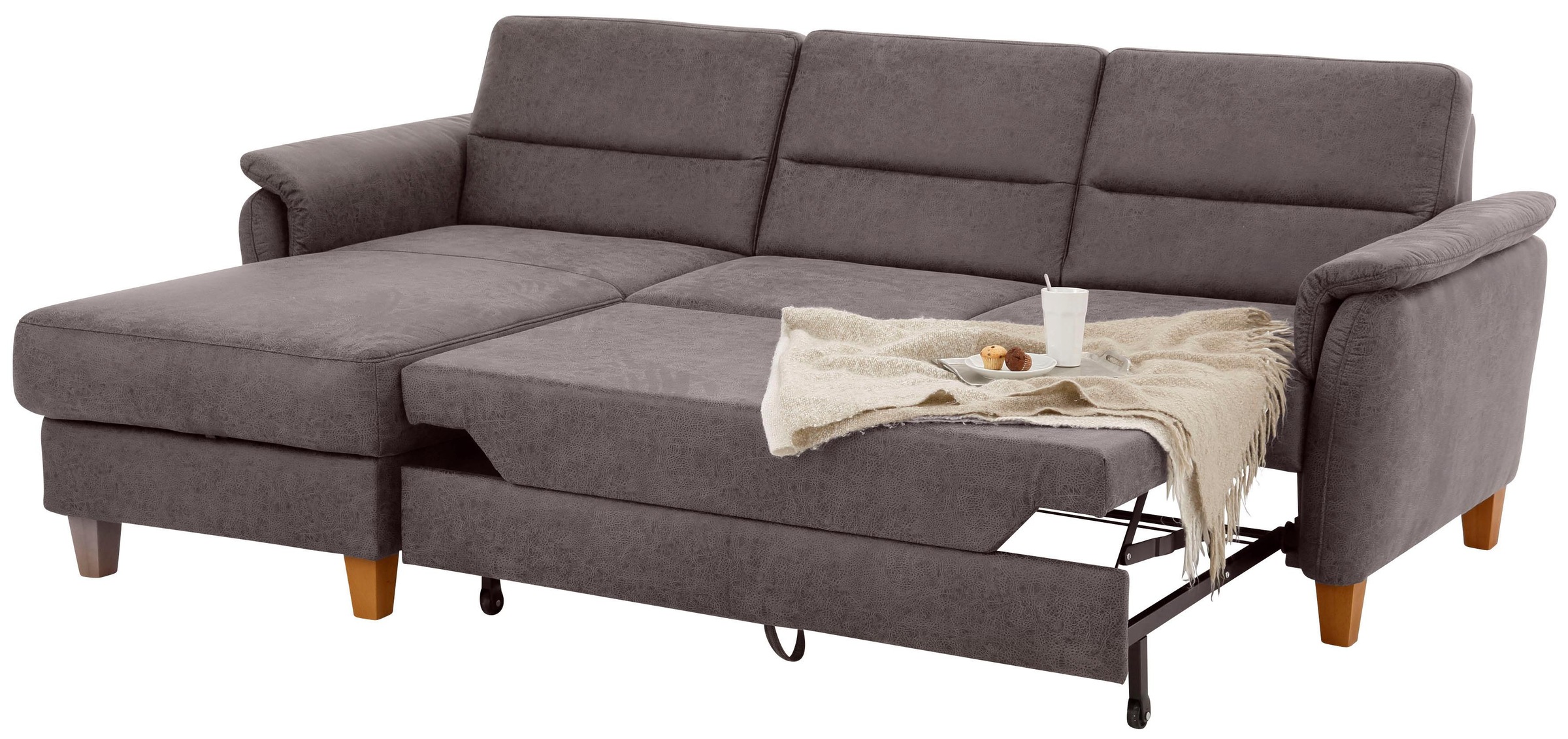 Home affaire Ecksofa »Palmera L-Form«, Federkern, wahlweise mit Bettfunktion und mit/ohne Bettkasten