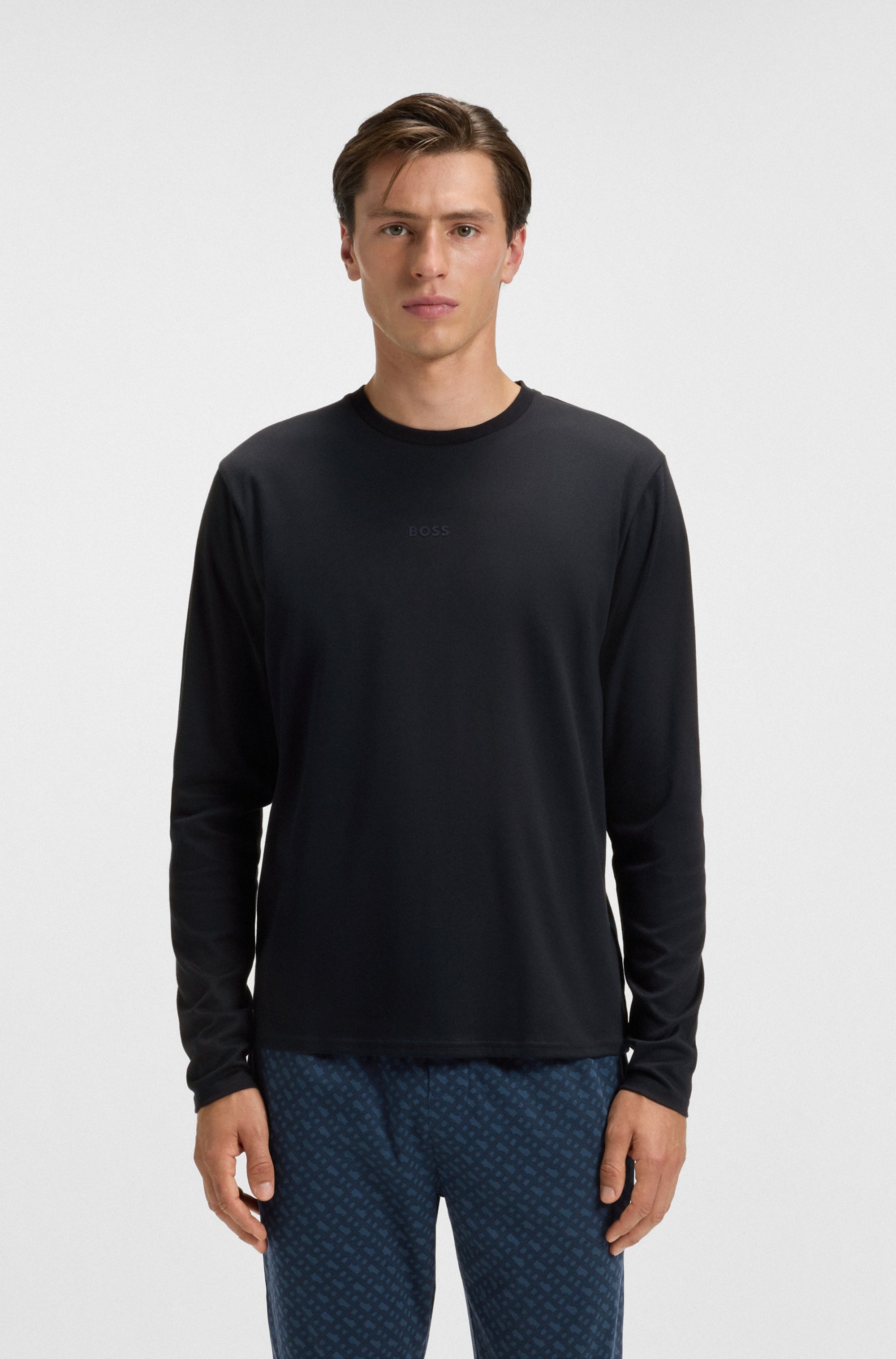 Thumbnail - BOSS Pyjama "Relax Long Set", 2 Stk. Neuheit, Oberteil unifarben, Unterteil gemustert