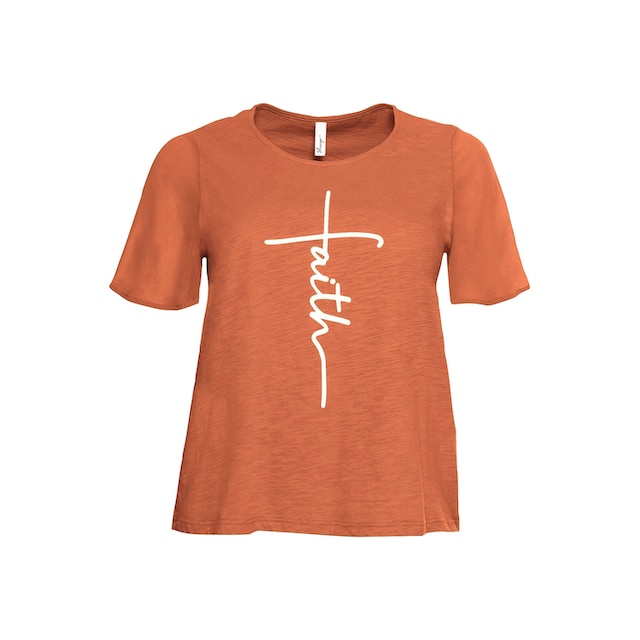 Sheego T-Shirt »Große Größen«, mit Frontdruck und weiten Ärmeln online  kaufen | BAUR