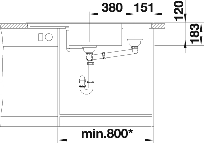 Blanco »DELTA II« aus SILGRANIT®, inkl. Edelstahl Multifunktionsschale