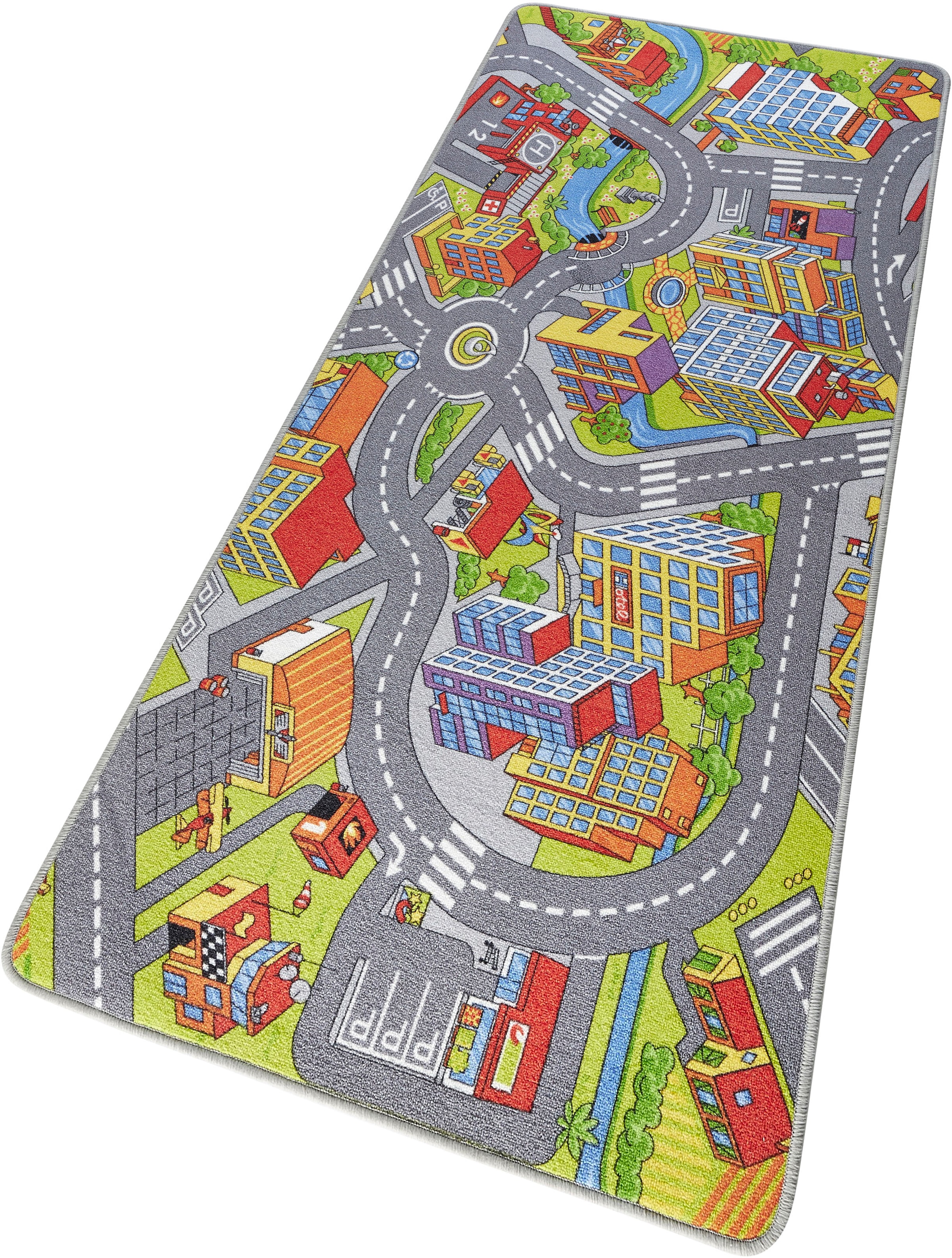 Kinderteppich »Smart City«, rechteckig, Kurzflor, Kinderteppich, Rutschfest,...