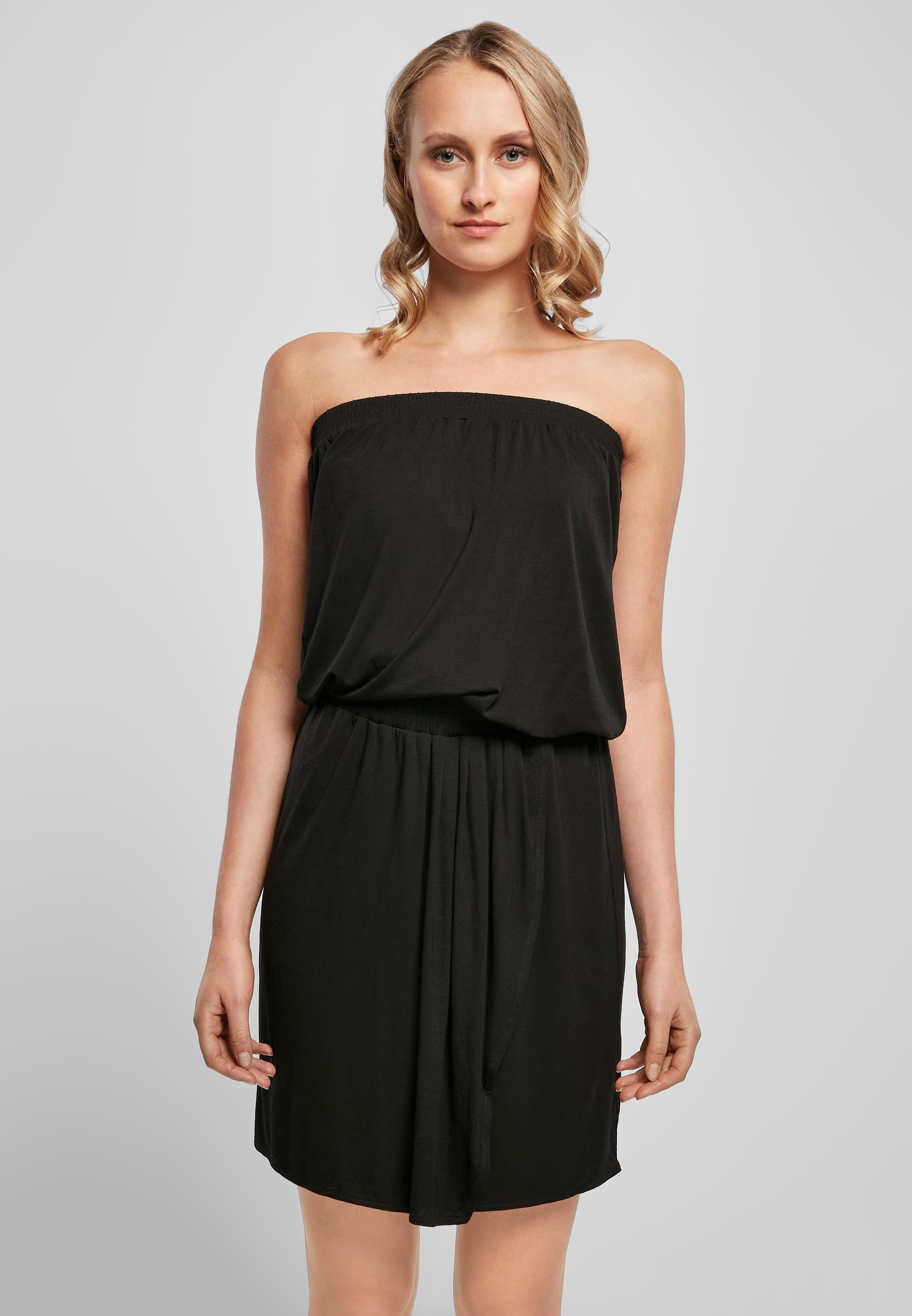 URBAN CLASSICS Shirtkleid »Urban Classics Damen Ladies Viscose Short Bandeau Dress«, (1 tlg.)