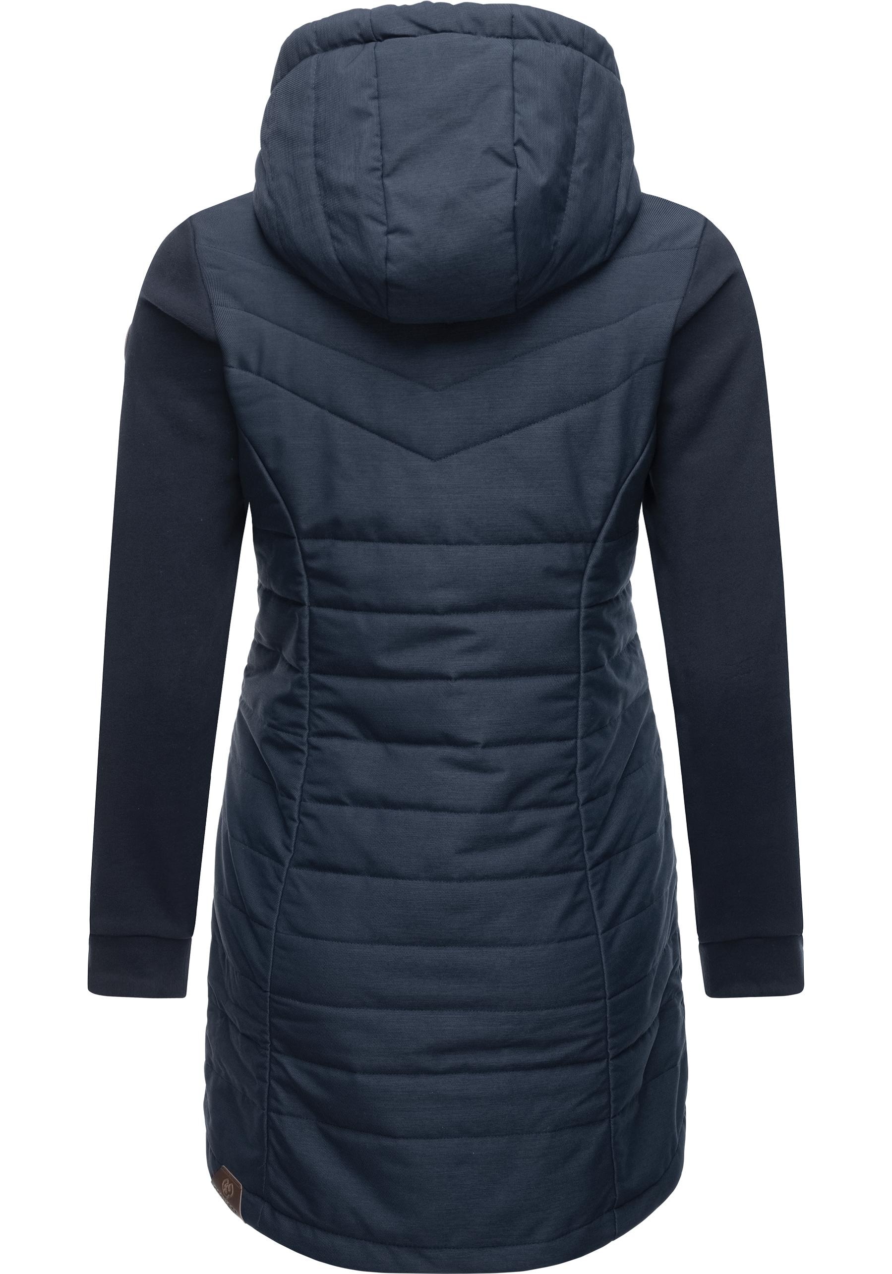 Ragwear Steppmantel »Lucinda Long«, Mantel aus modernem Materialmix mit Kapuze