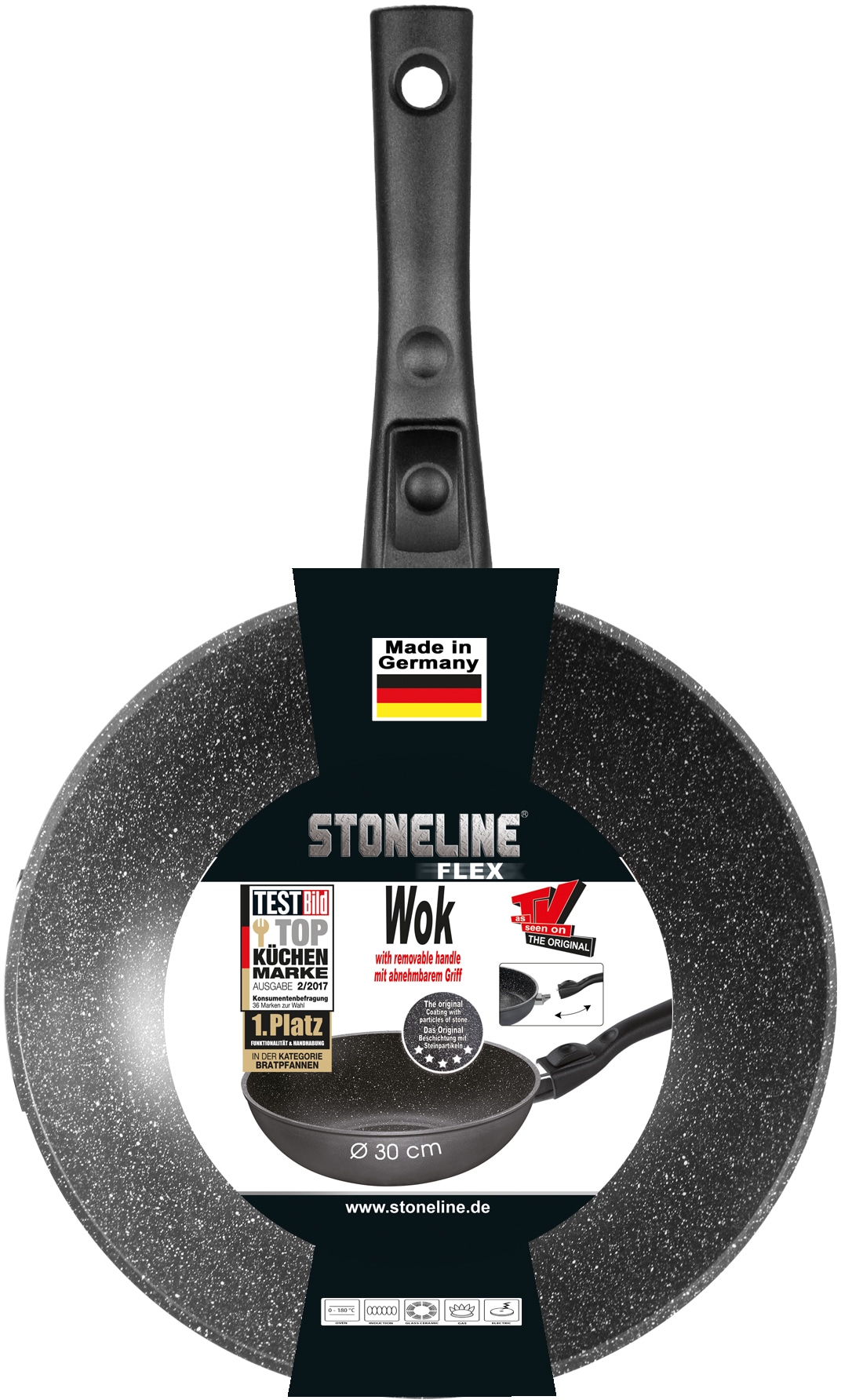 Induktion, Aluminium, cm bestellen STONELINE BAUR Wok, 30 Ø |