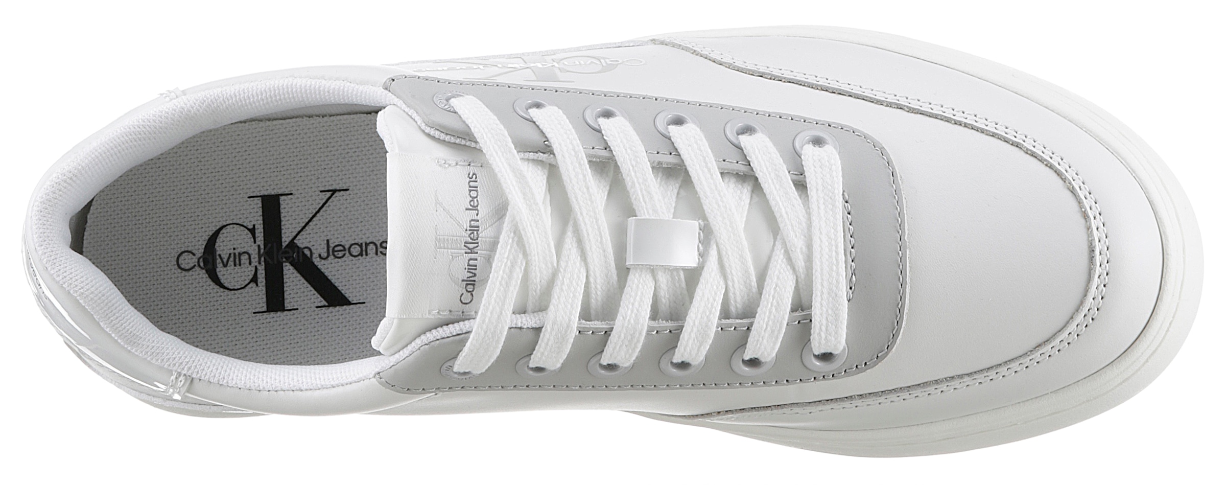 Calvin Klein Jeans Sneaker »CLASSIC CUPSOLE LOW LACE LTH ML«, mit Logoschriftzug, Freizeitschuh, Halbschuh, Schnürschuh