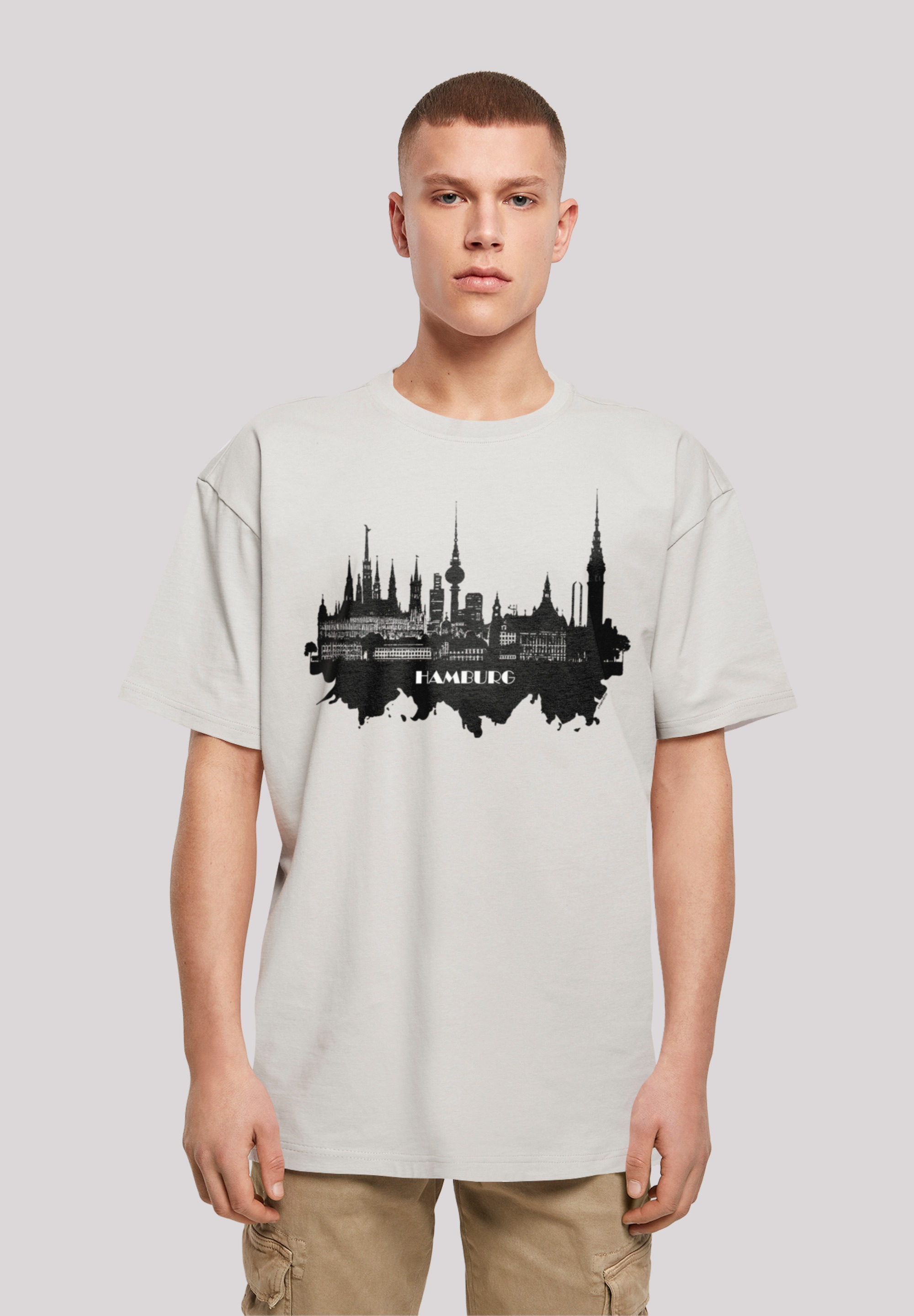 F4NT4STIC T-Shirt "Cities Collection - Hamburg skyline", Print