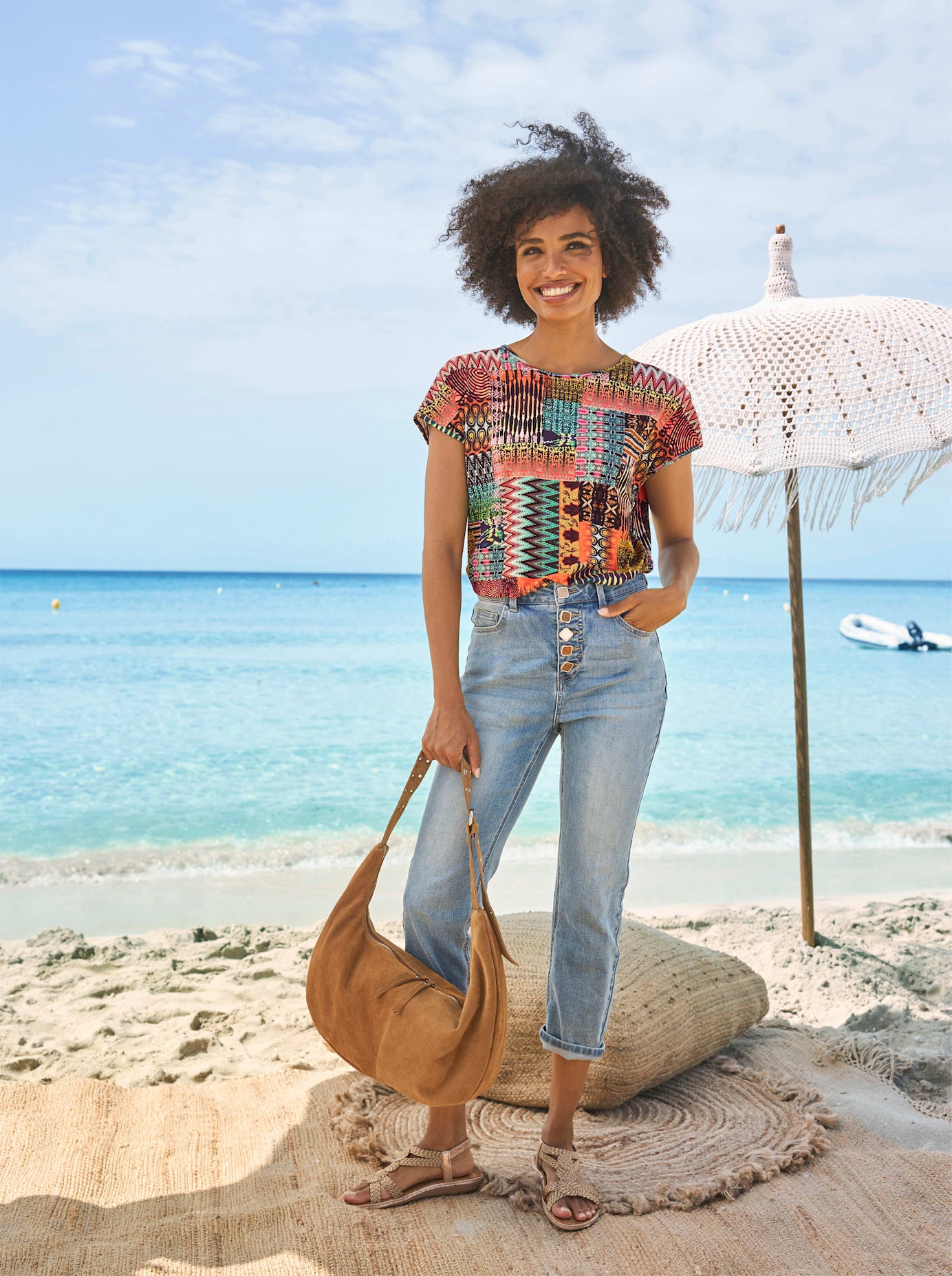 heine Kurzarmshirt "Druck-Shirt", 1 Stk. günstig online kaufen