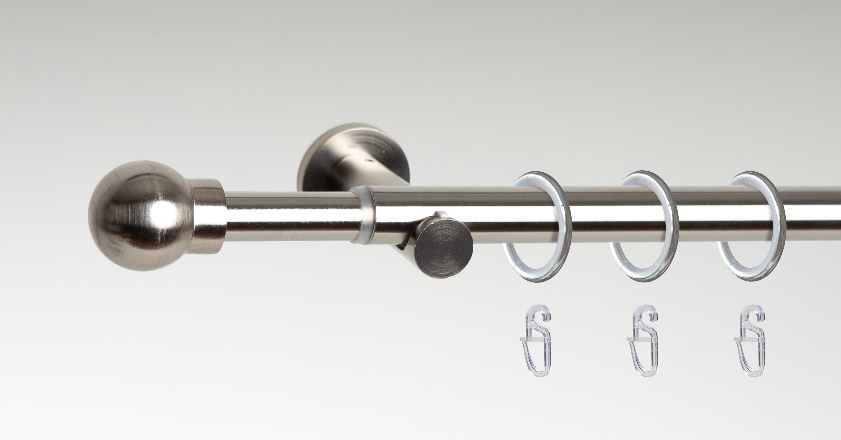 Liedeco Gardinenstange "Stilgarnitur "Kugel" ausziehbar 16/19 mm" Ø 19 mm 1 läufig-läufig ausziehbar teleskopisch ausziehbar