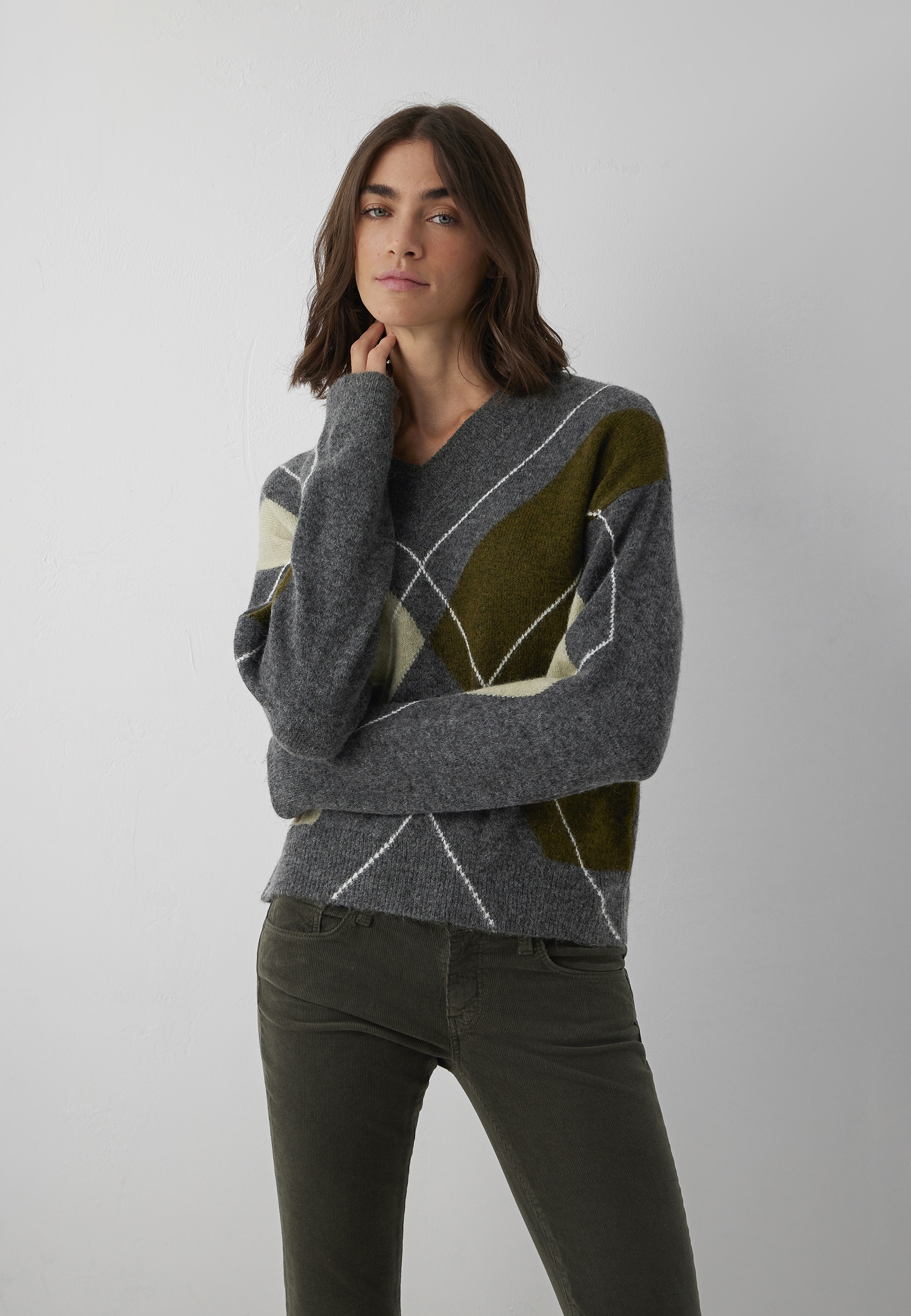 Mavi V-Ausschnitt-Pullover »V NECK SWEATER« Pullover Argyle