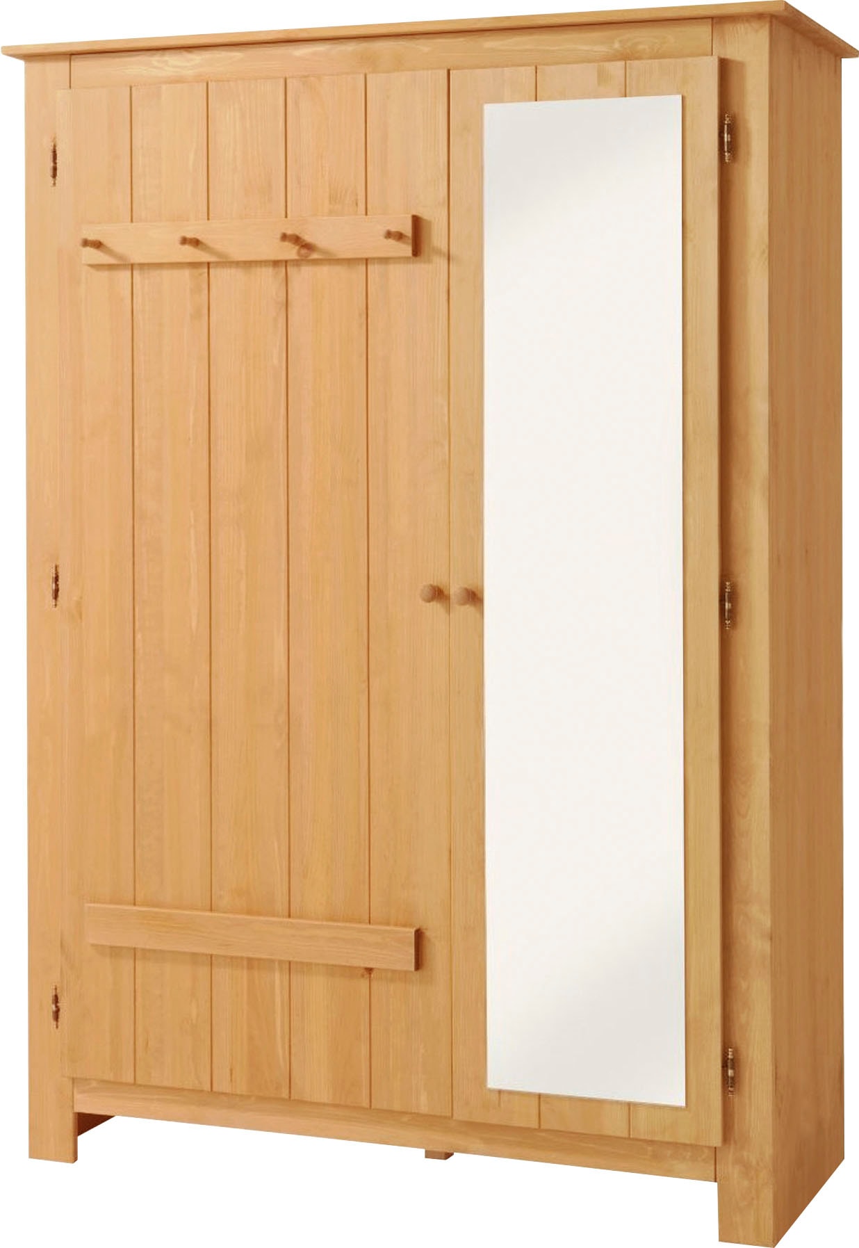 Home affaire Garderobenschrank »Bertram«, aus schönem mit cm massivem 170 einer BAUR Spiegeltür, | Kiefernholz, Höhe