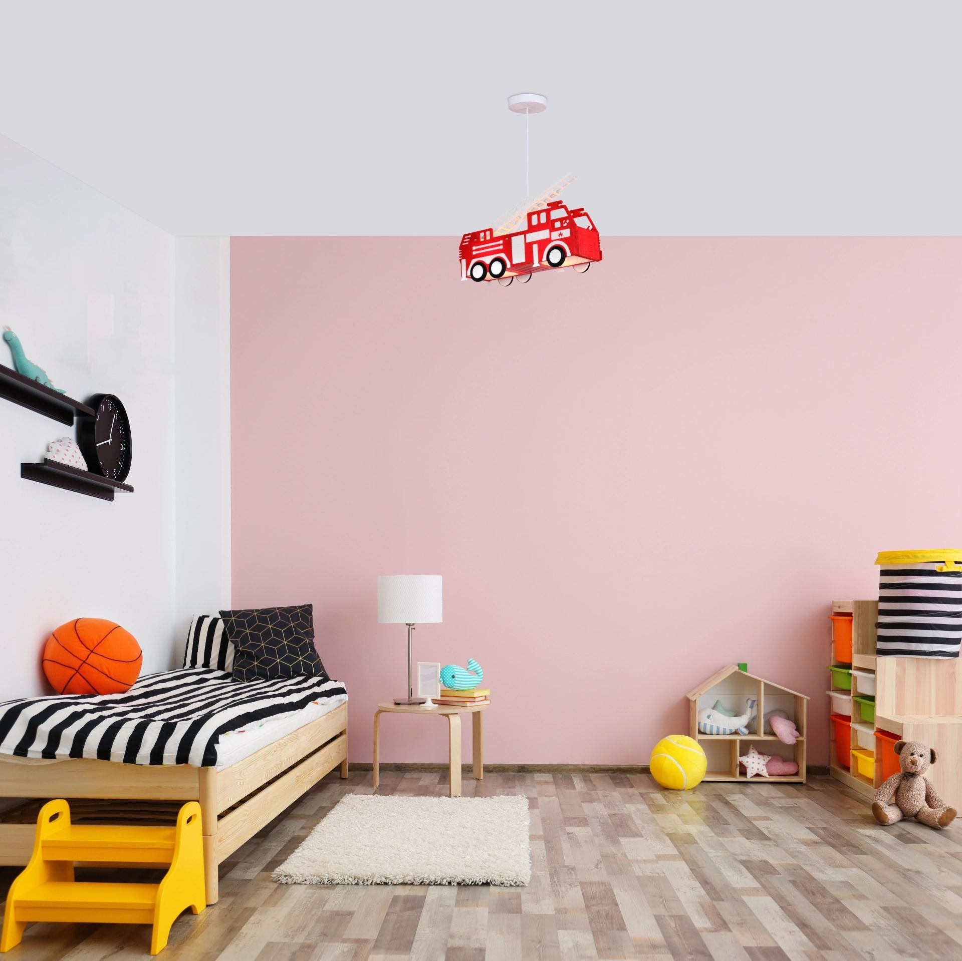 GLOBO LIGHTING Pendelleuchte »KITA« E27 1 Stk. Kinderlampe, Kinderleuchte, Kinderzimmer, Feuerwehr, Hängelampe