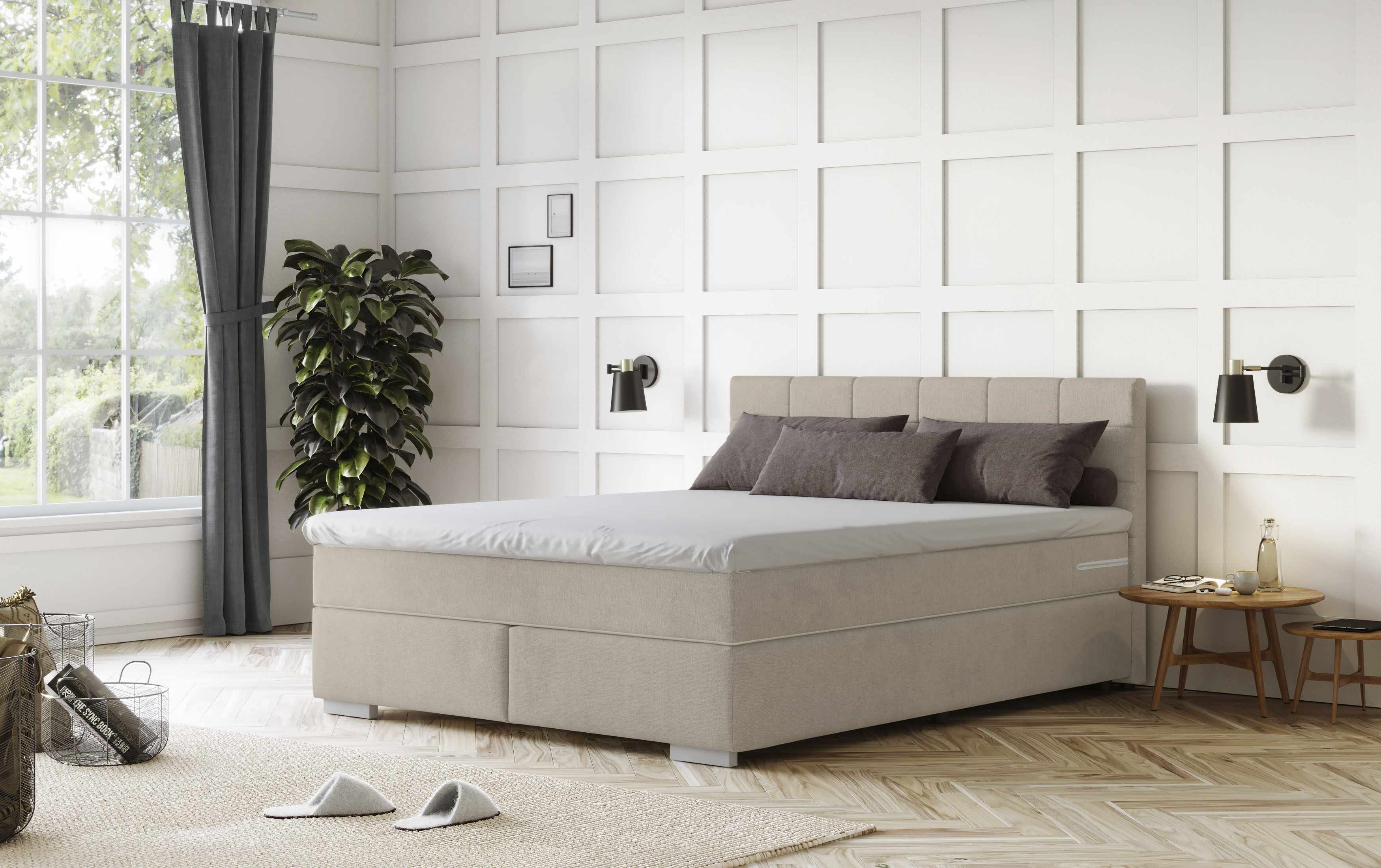 COTTA Boxspringbett "Simba erhältlich in verschiedenen Breiten, Farben und Härtegraden" Bezugsstoff: Struktur fein