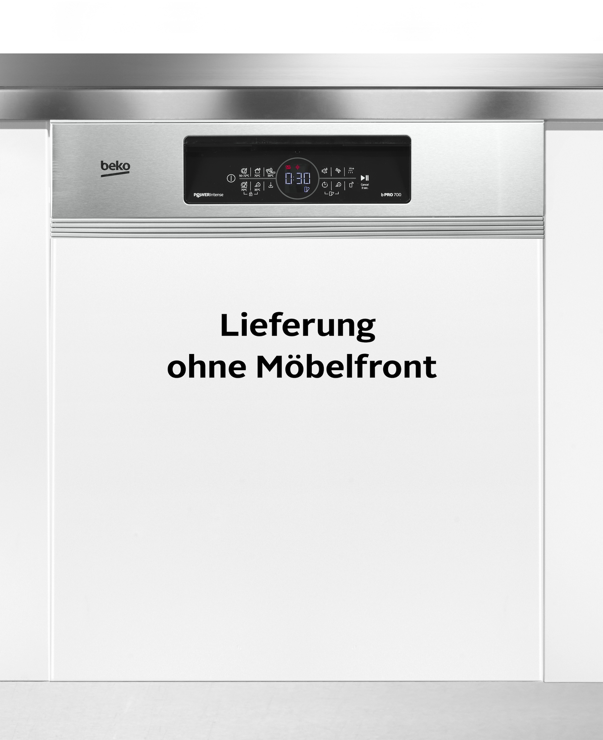 BEKO teilintegrierbarer Geschirrspüler "BDSN36462XP" 8,5 l 14 tlg. Maßgedecke Sehr geräuscharm mit einer Lautstärke von bis zu 38 dB