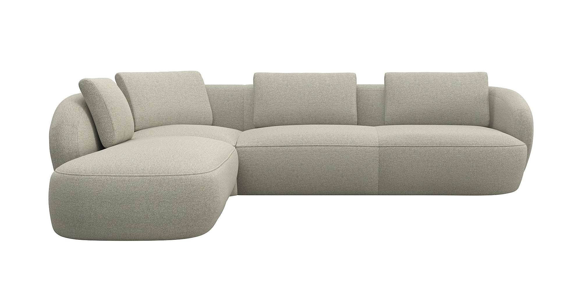 FLEXLUX Ecksofa "Torino, rund, L-Form, Sofa-Ecke mit Ottomane", Modernes, o günstig online kaufen