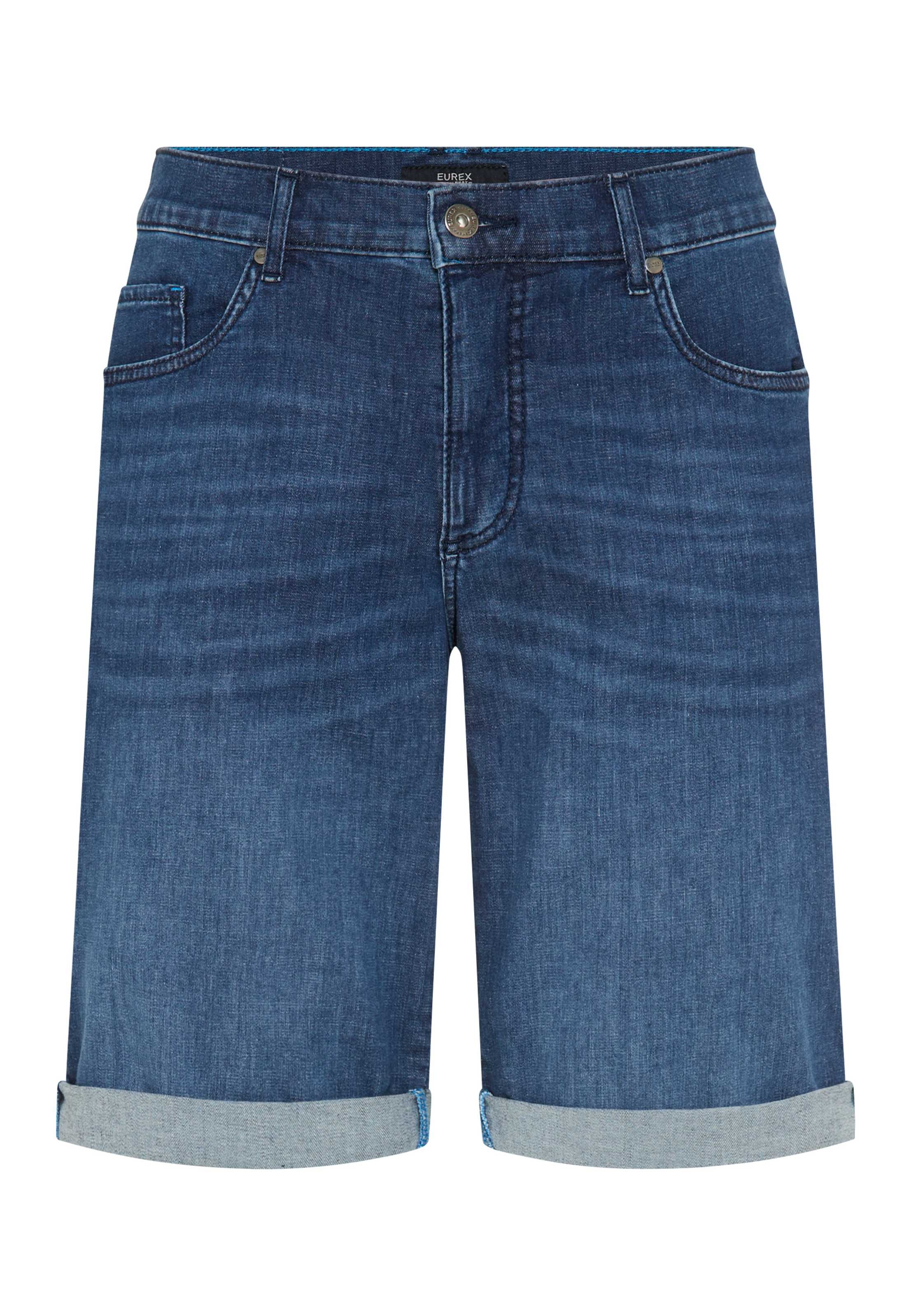 Bermudas EUREX BY BRAX "Style BRAD", Herren, Gr. 50, Normalgrößen, blau, Denim/Jeans, 98% Baumwolle, 2% Elasthan, Hosen Bermudas