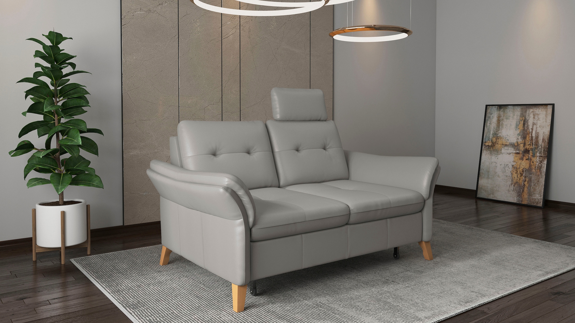 sit&more 2-Sitzer »Göteborg«, inklusive Sitztiefenverstellung und Federkern