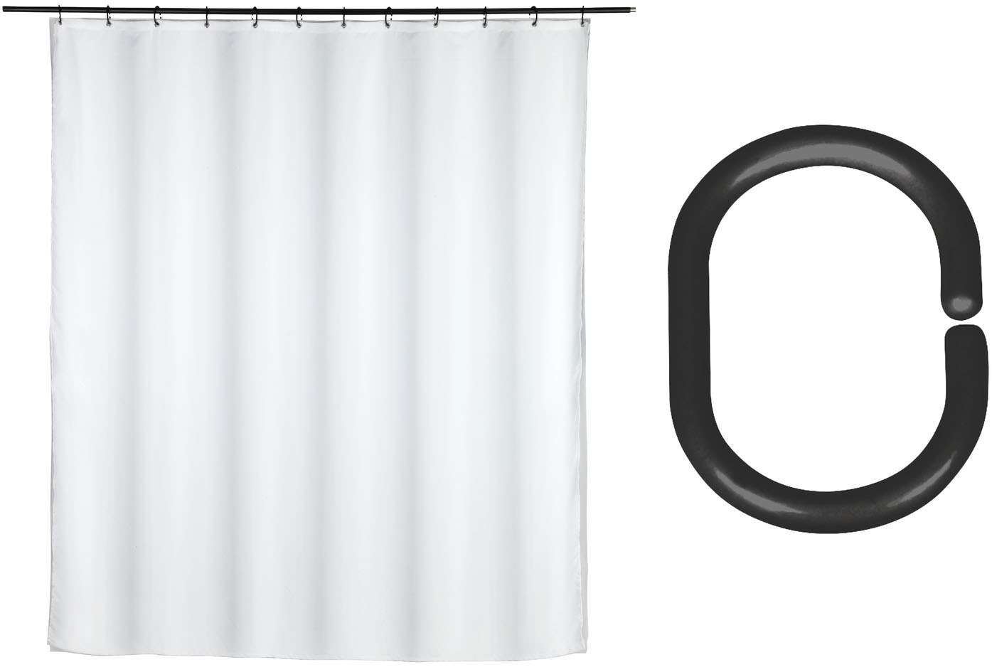 SCHÖNER WOHNEN-Kollektion Duschvorhang ""Saoba"" Breite 180 cm Set, 17 Stk. günstig online kaufen